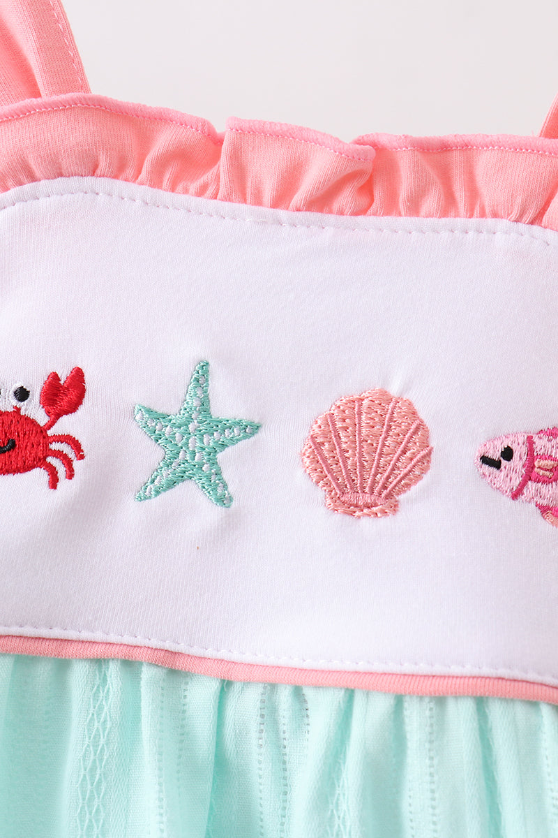 Baby Green Marine Embroidered Jacquard Bubble