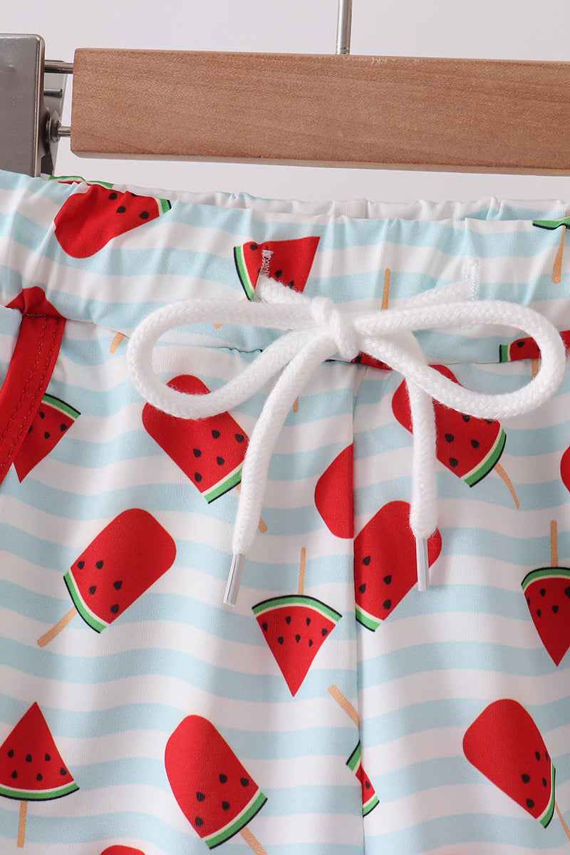 Boys' Red Watermelon UPF 50+ Swim Trunks