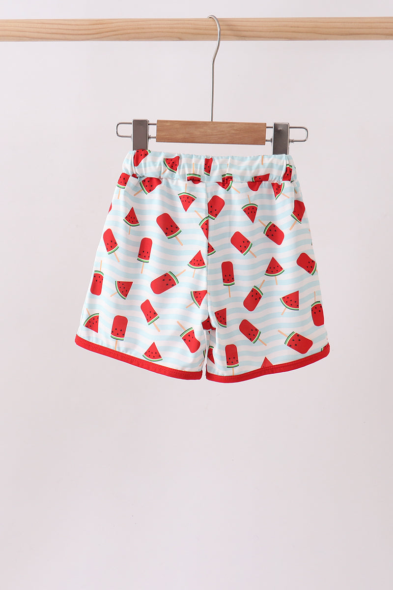 Boys' Red Watermelon UPF 50+ Swim Trunks