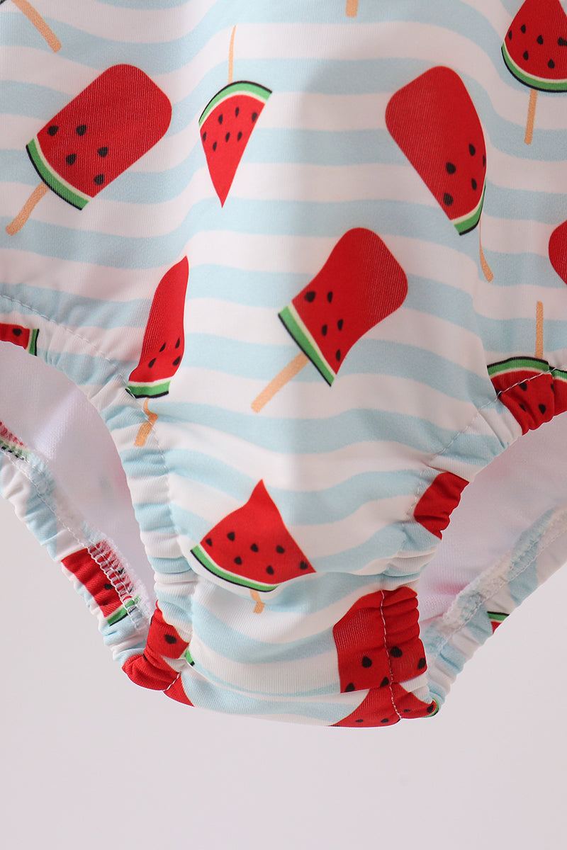 Girls' Red Watermelon UPF 50+ One-Piece Swimsuit – Toddler to Big Kid