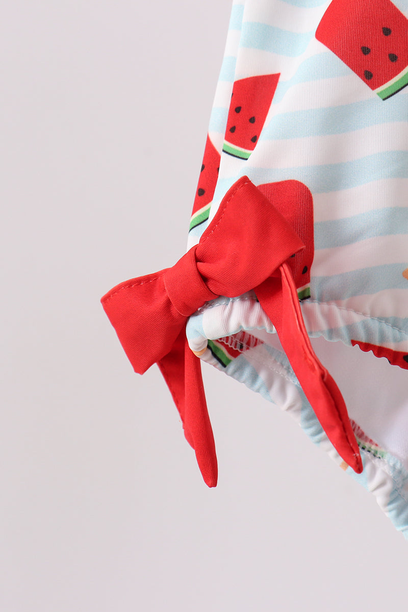Girls' Red Watermelon UPF 50+ One-Piece Swimsuit – Toddler to Big Kid