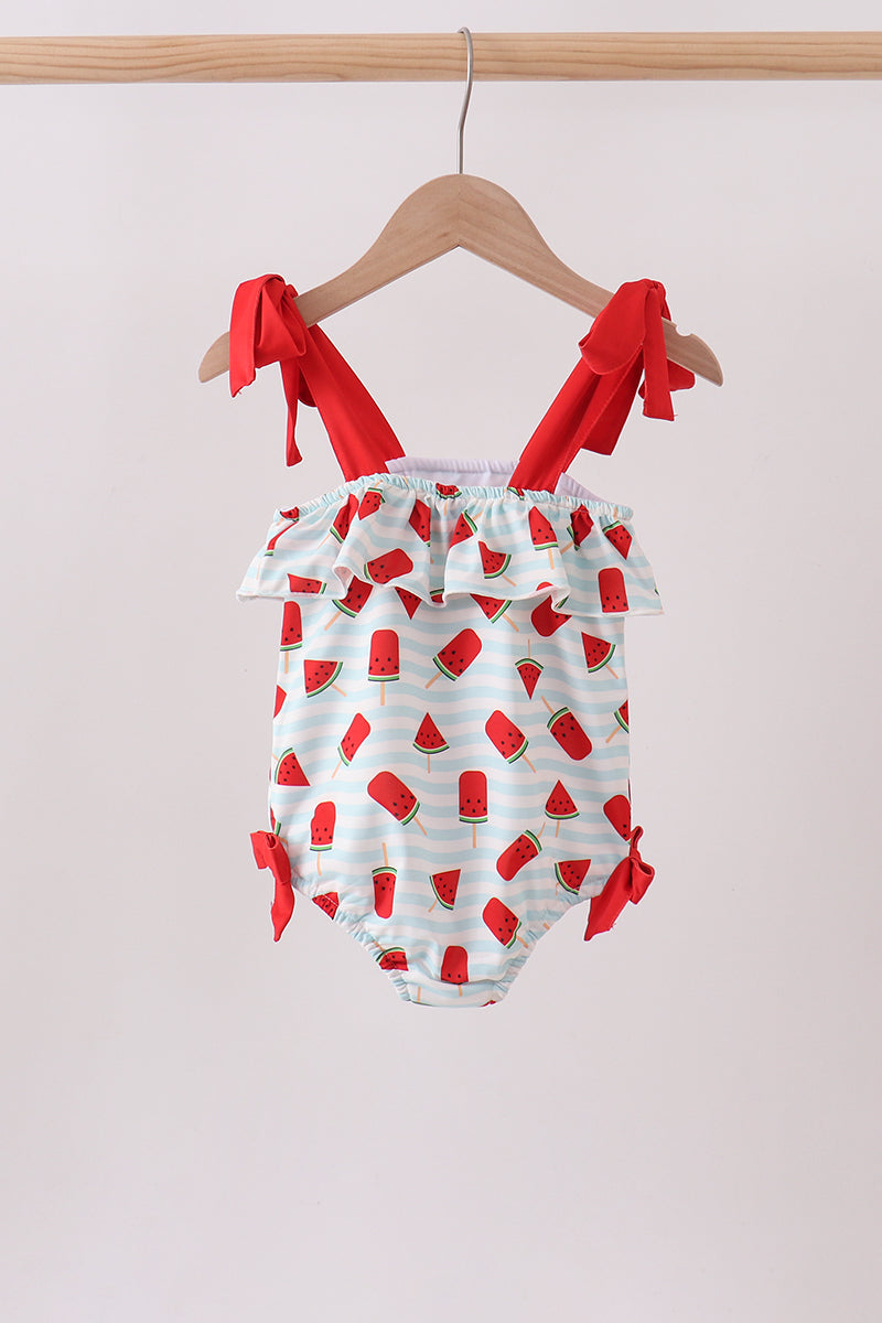 Girls' Red Watermelon UPF 50+ One-Piece Swimsuit – Toddler to Big Kid