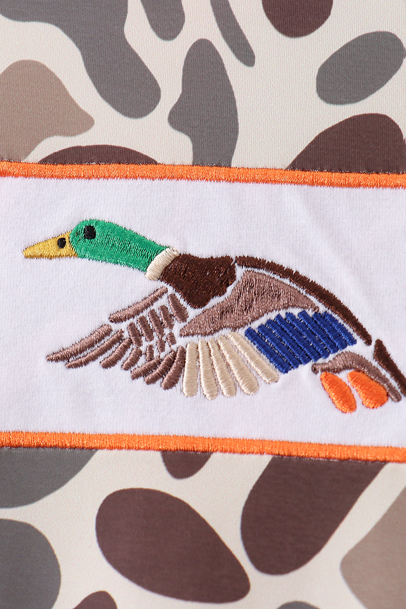 Girls' Camo Mallard Embroidered UPF 50+ One-Piece Swimsuit