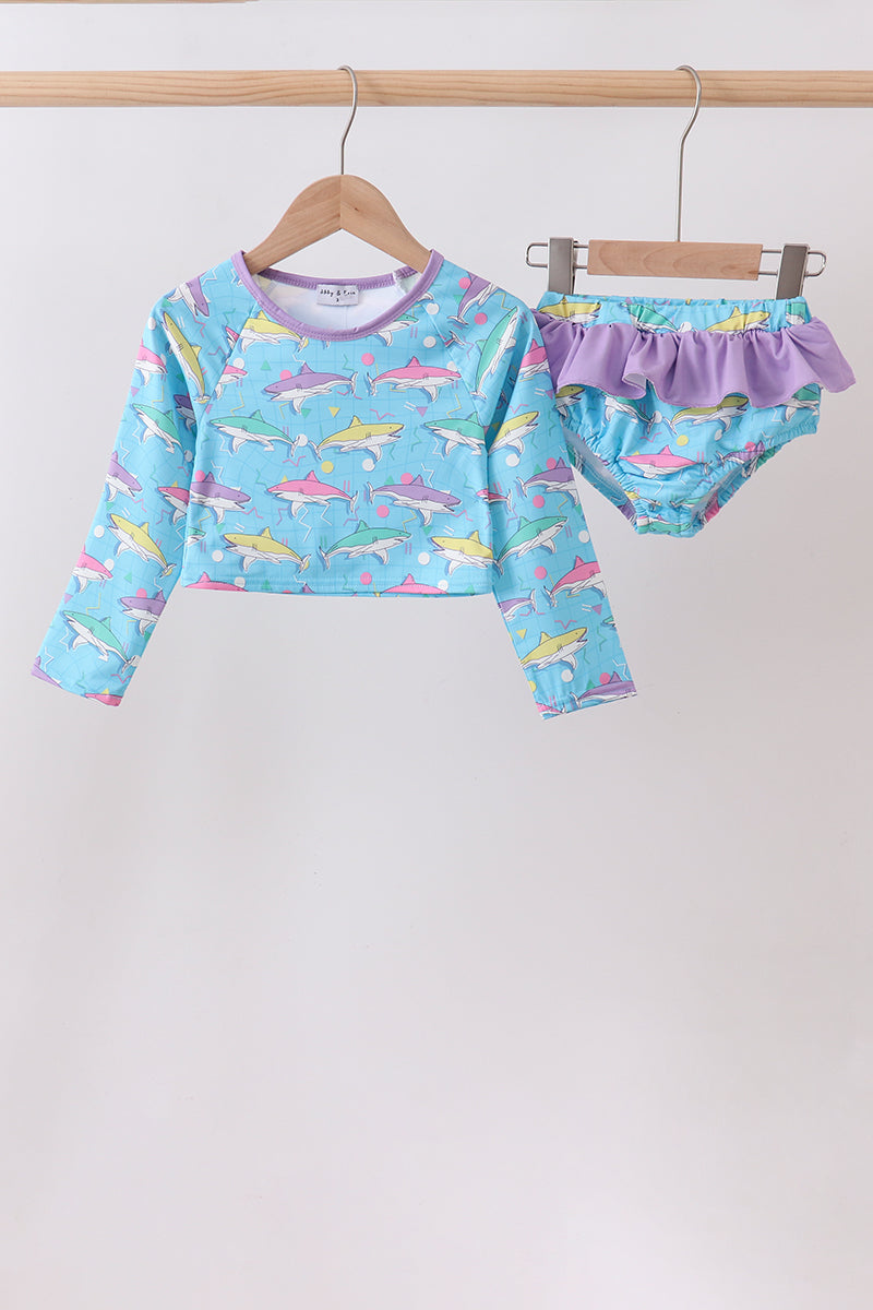 Blue Shark UPF 50+ Rashguard Set – Two-Piece Swim Set