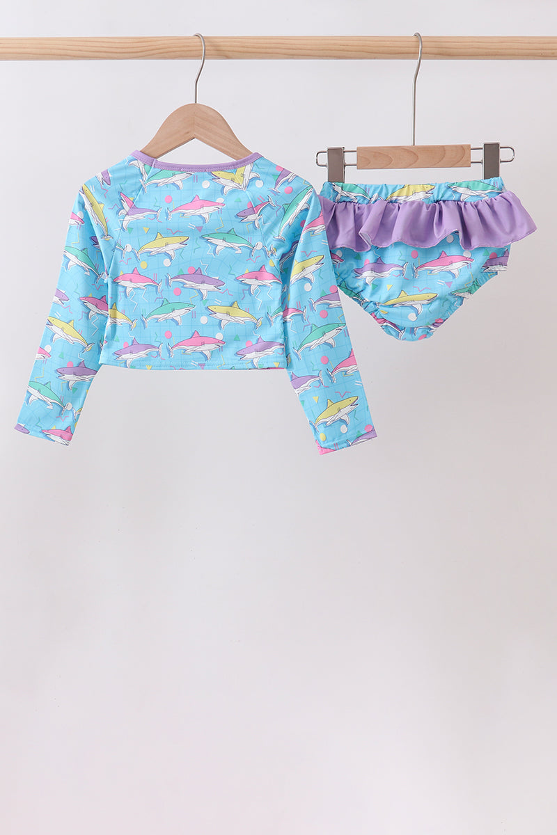 Blue Shark UPF 50+ Rashguard Set – Two-Piece Swim Set