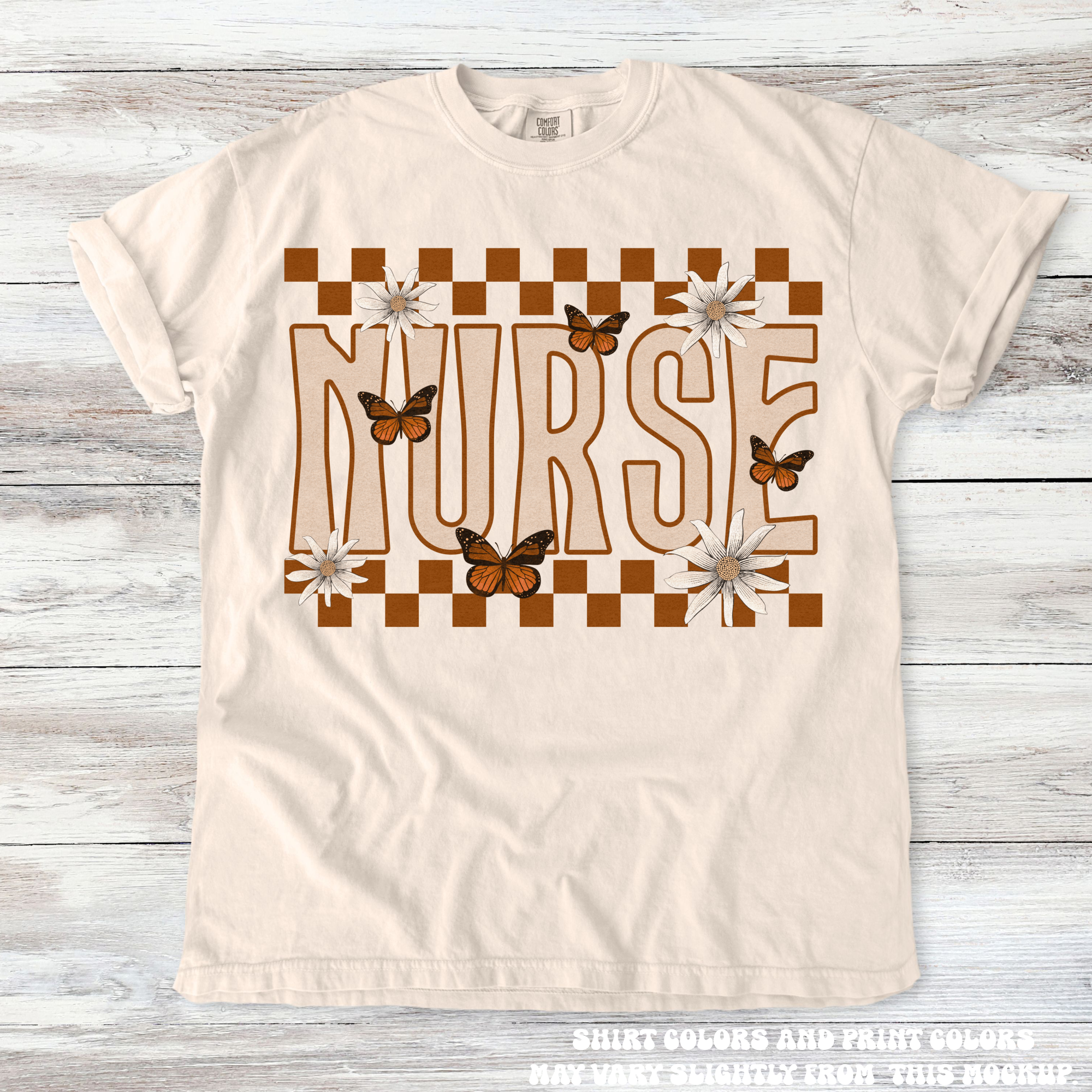 Boho Butterfly Nurse Tee | Comfort Colors Nurse Gift Shirt