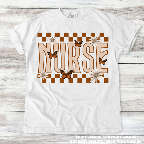 Boho Butterfly Nurse Tee | Comfort Colors Nurse Gift Shirt