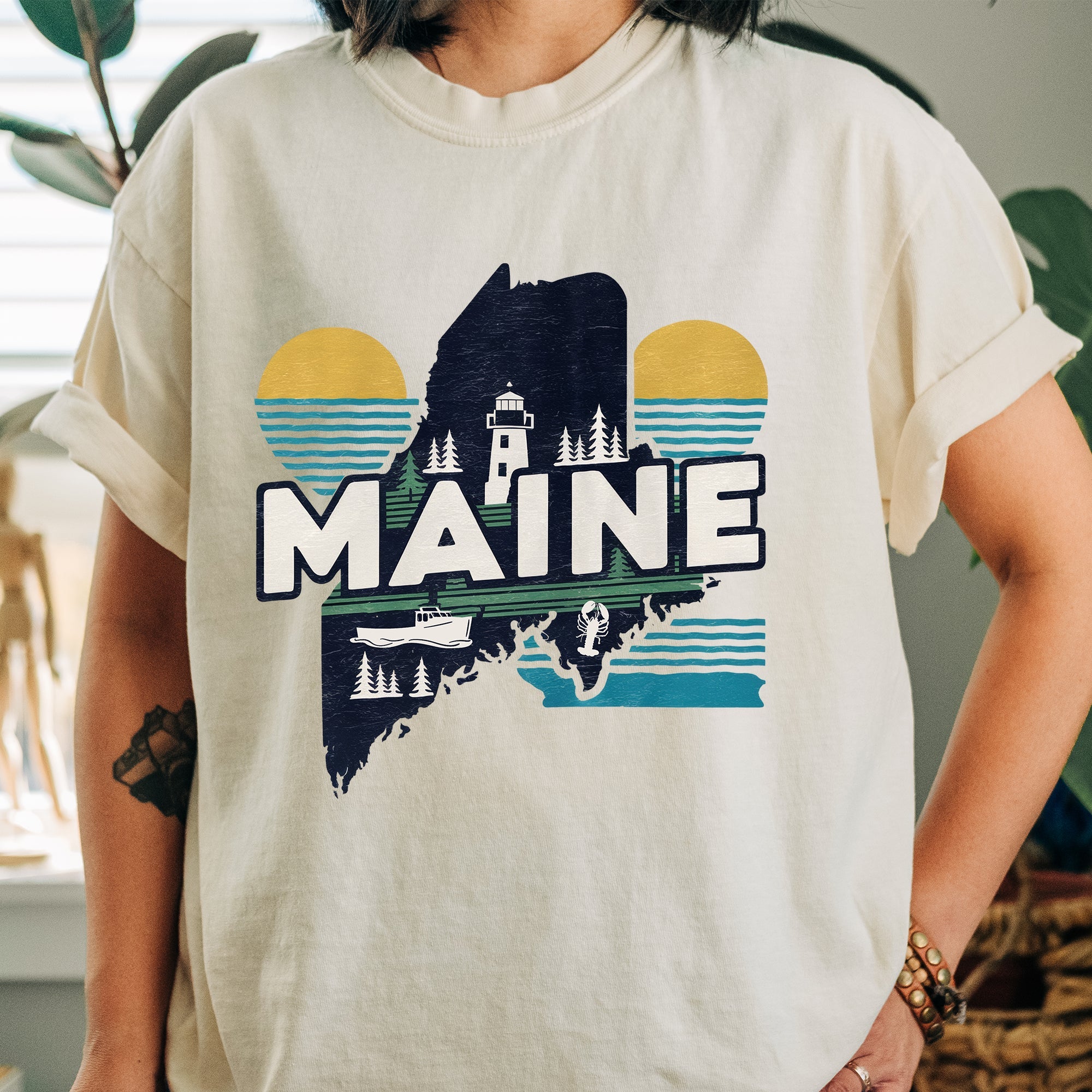 Maine State Vintage T-Shirt | Soft Cotton State Pride Tee