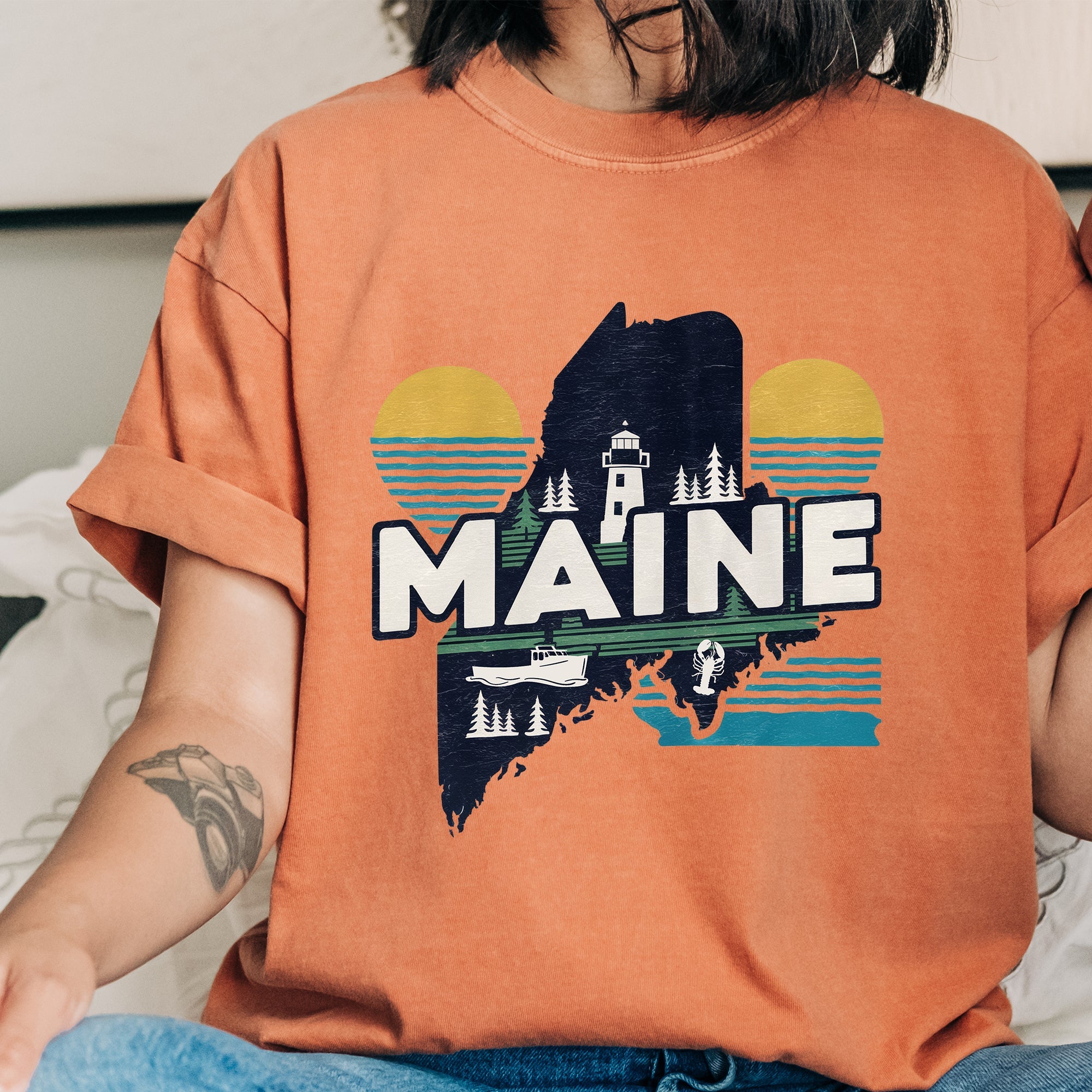 Maine State Vintage T-Shirt | Soft Cotton State Pride Tee