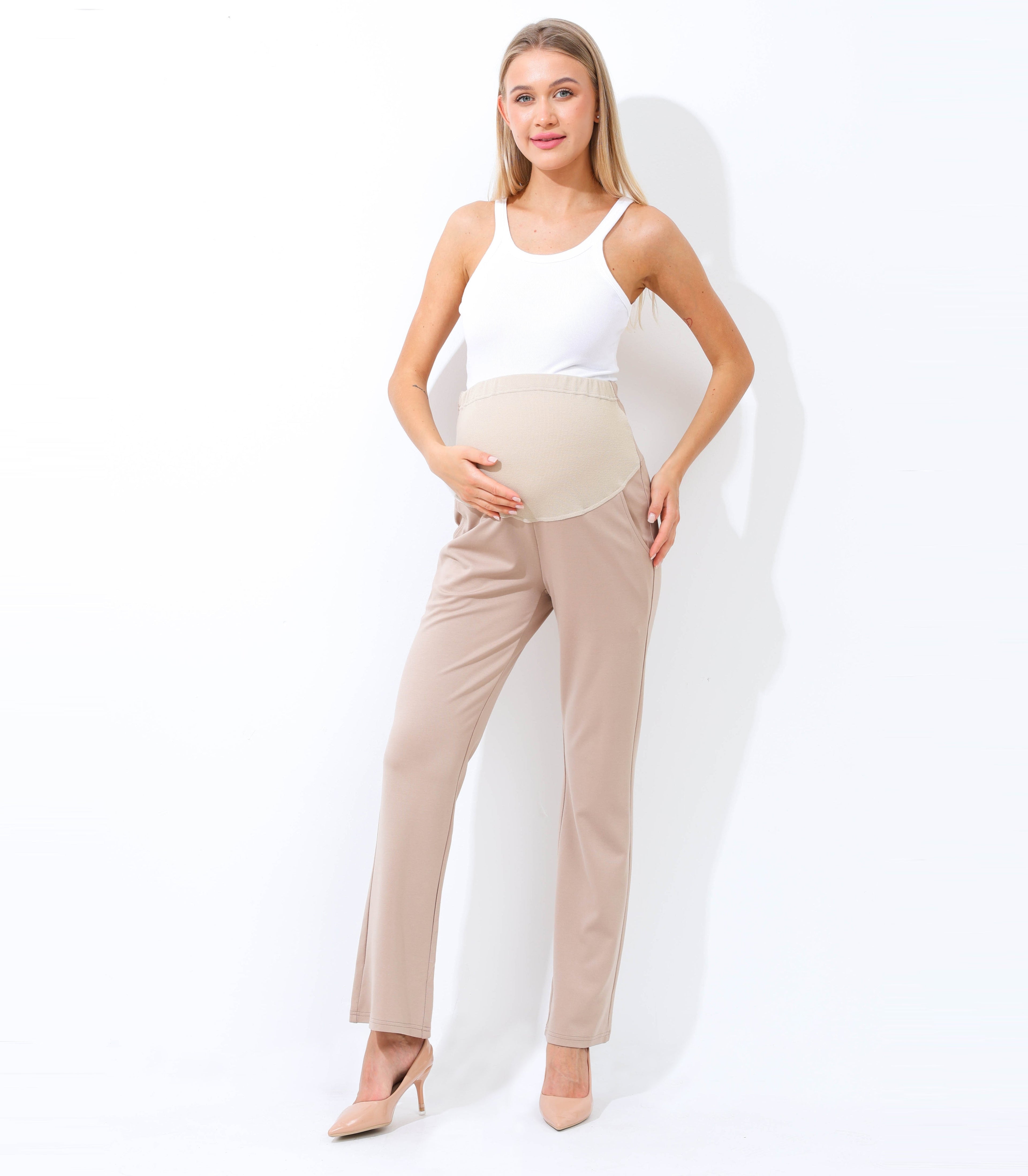 Maternity Trouser Pants – Over-the-Bump Stretch Fit