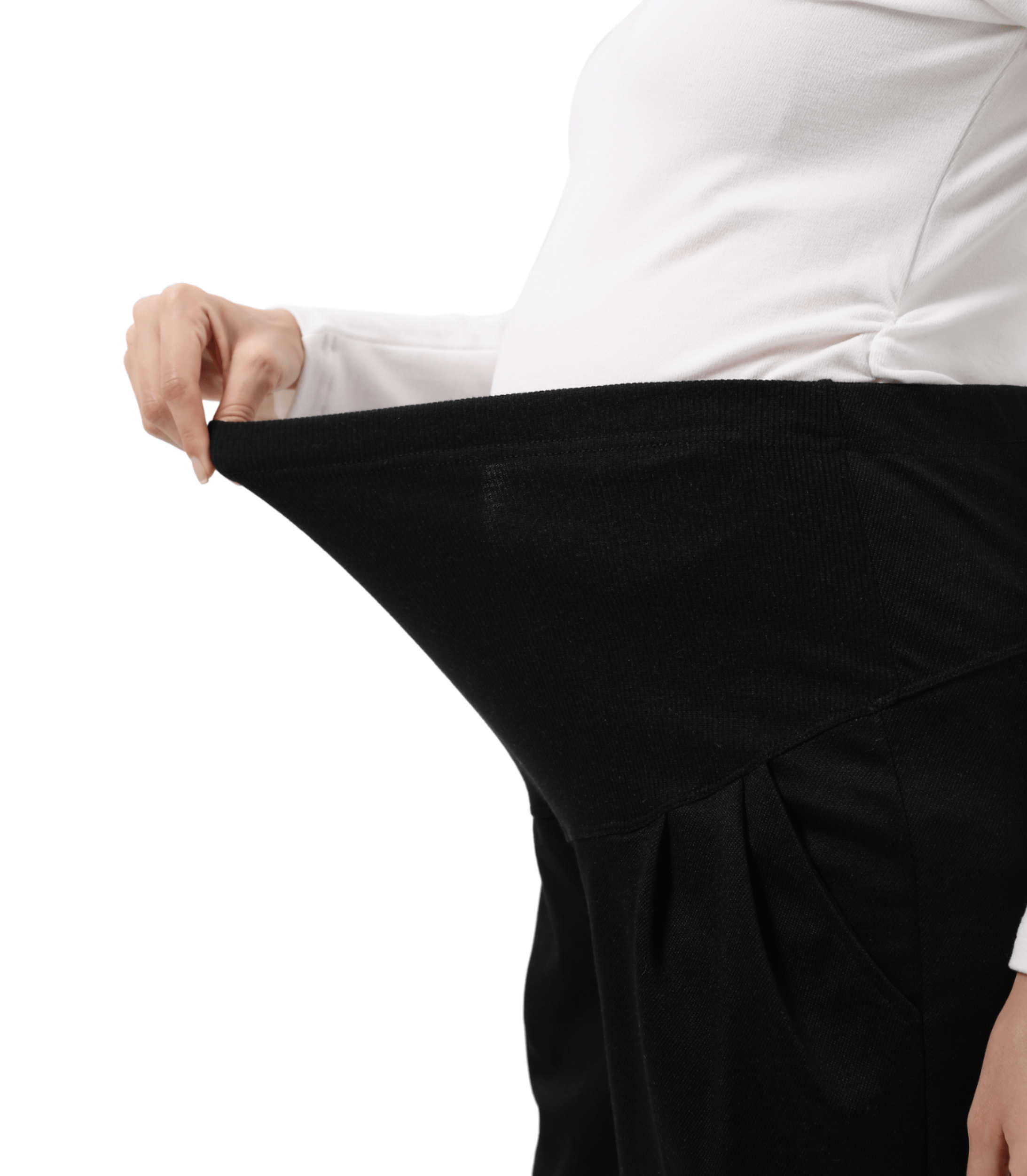 Umstands-Hose mit weitem Bein – knöchellange Überbauchhose