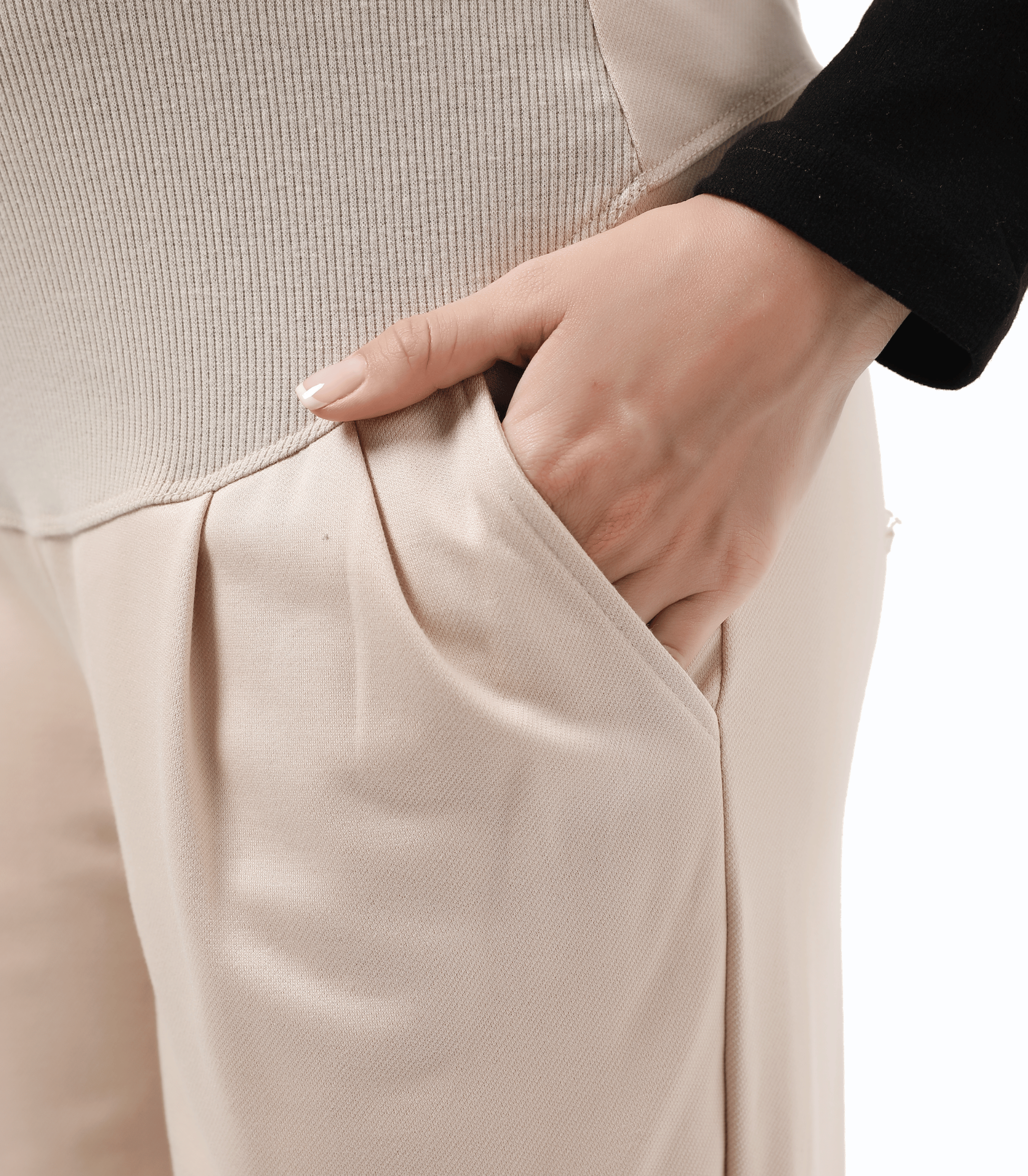 Umstands-Hose mit weitem Bein – knöchellange Überbauchhose