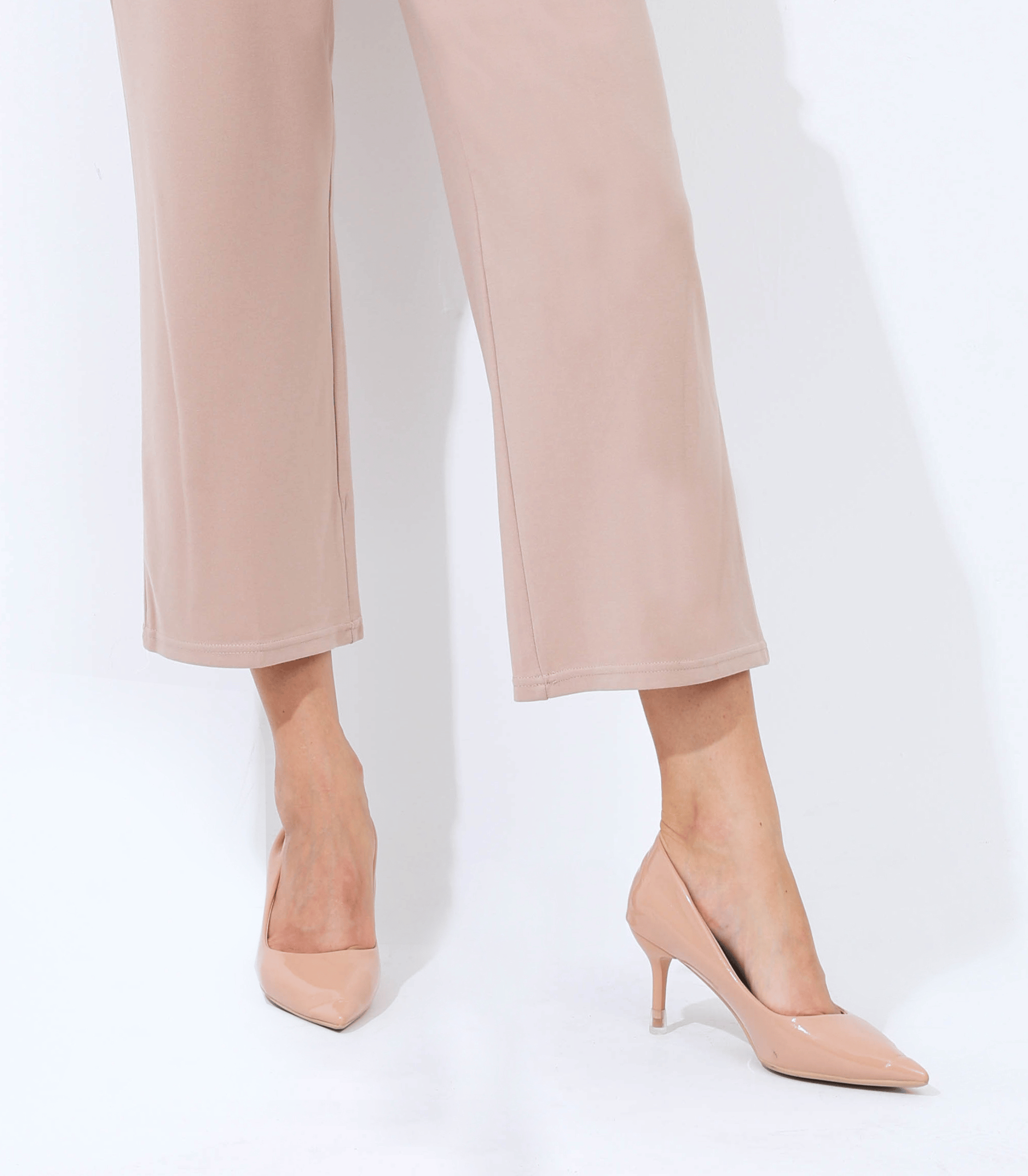 Umstands-Hose mit weitem Bein – knöchellange Überbauchhose
