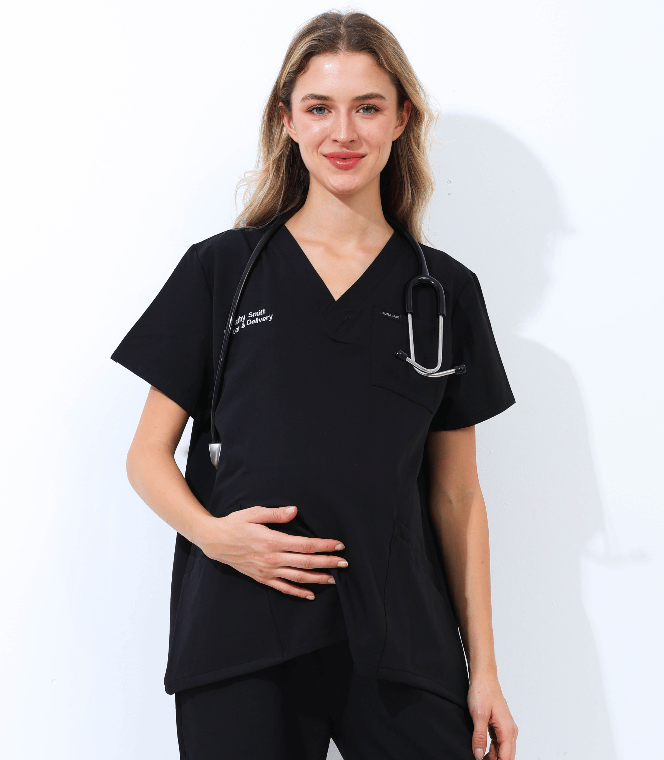 Maternity Scrubs Set – Stretchy Breathable Pregnancy Uniform