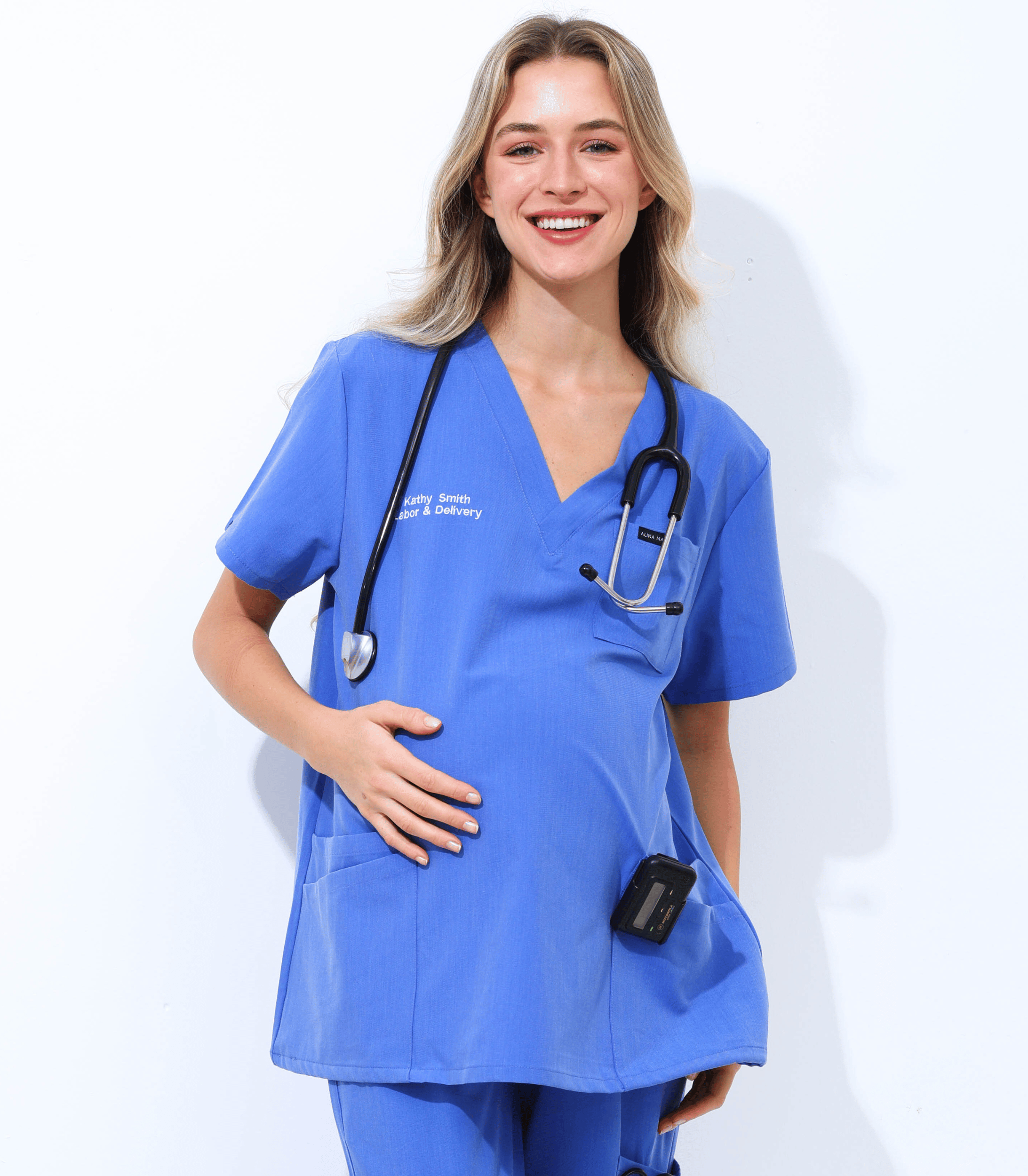 Maternity Scrubs Set – Stretchy Breathable Pregnancy Uniform