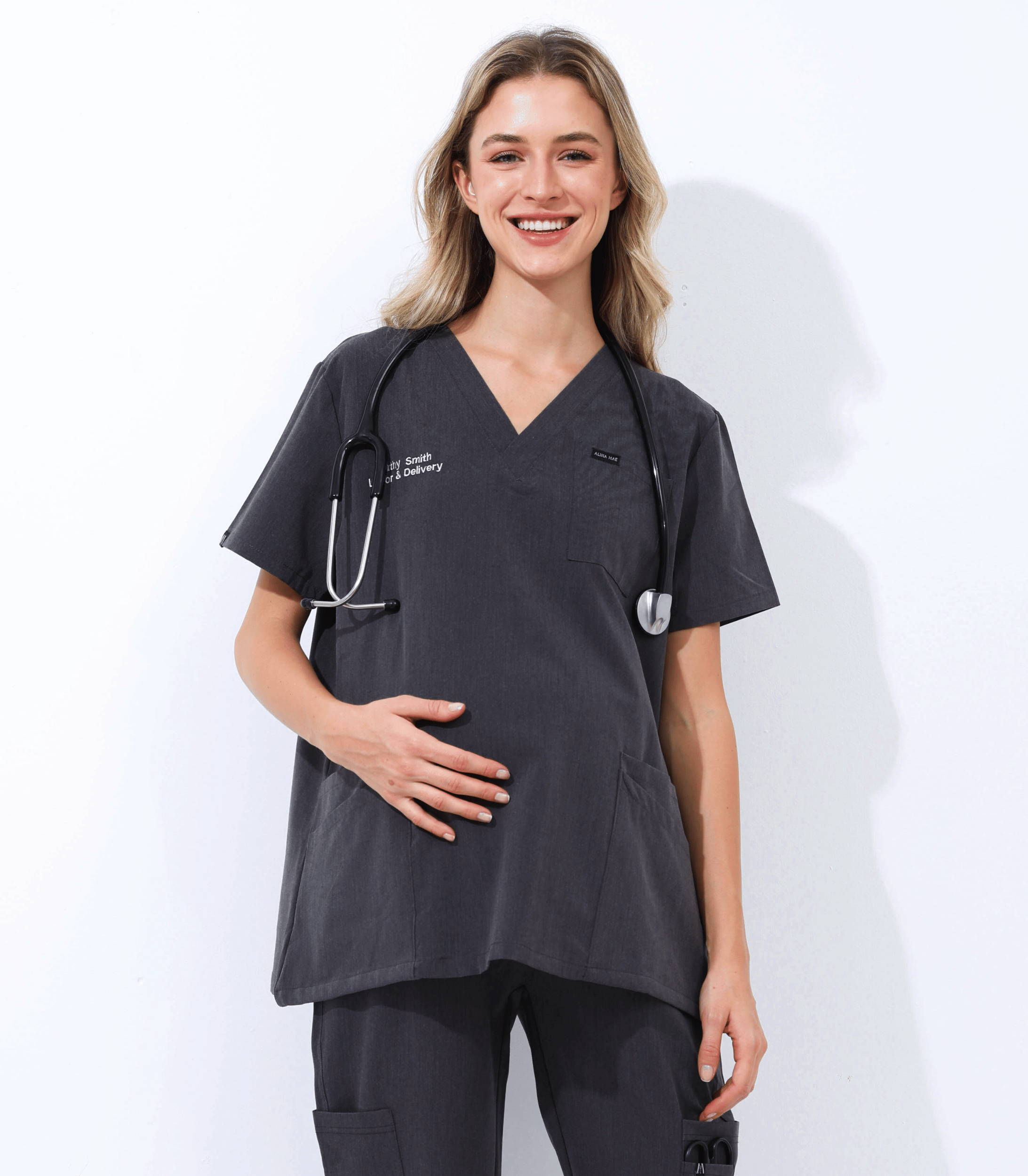 Maternity Scrubs Set – Stretchy Breathable Pregnancy Uniform