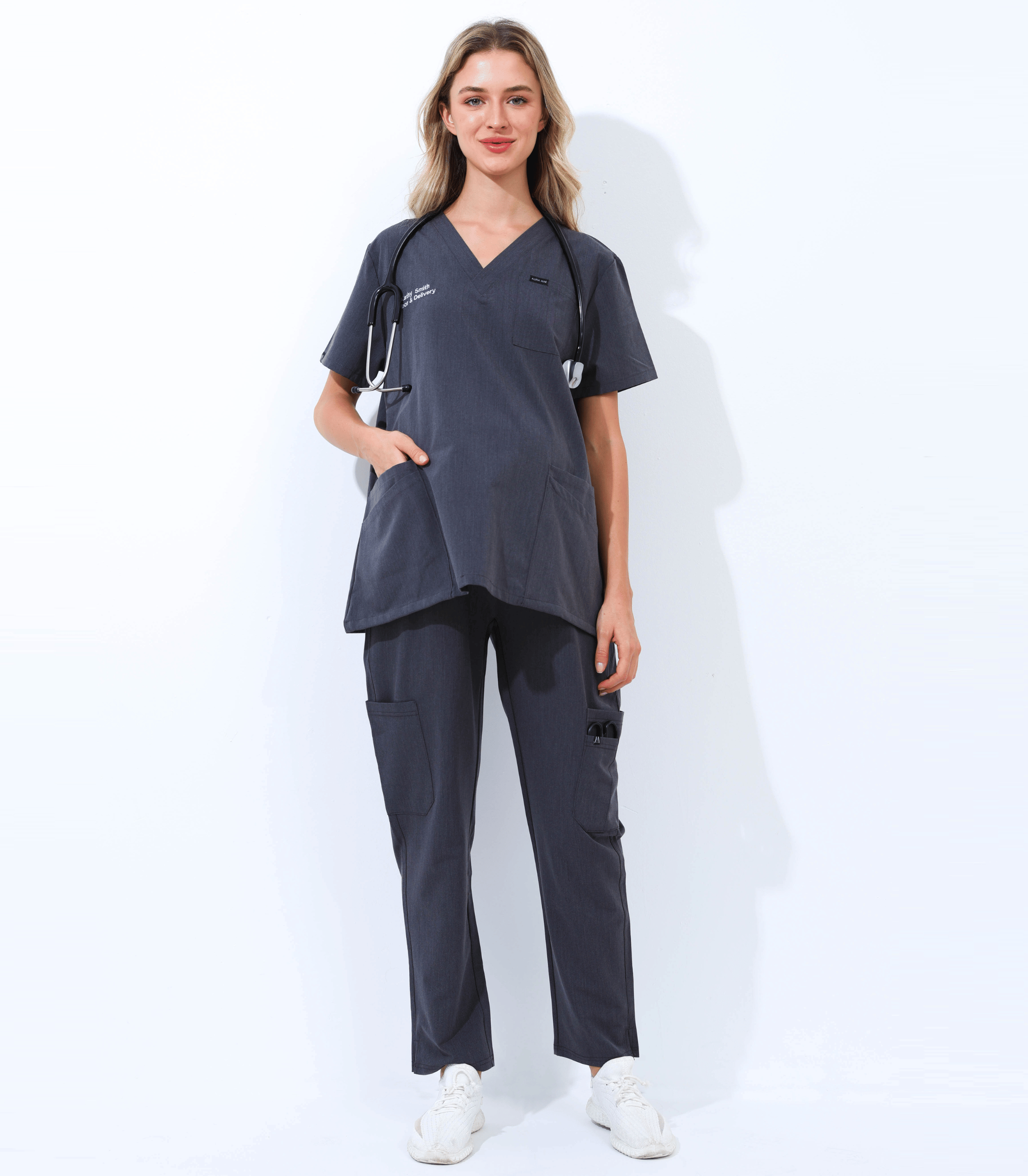 Maternity Scrubs Set – Stretchy Breathable Pregnancy Uniform