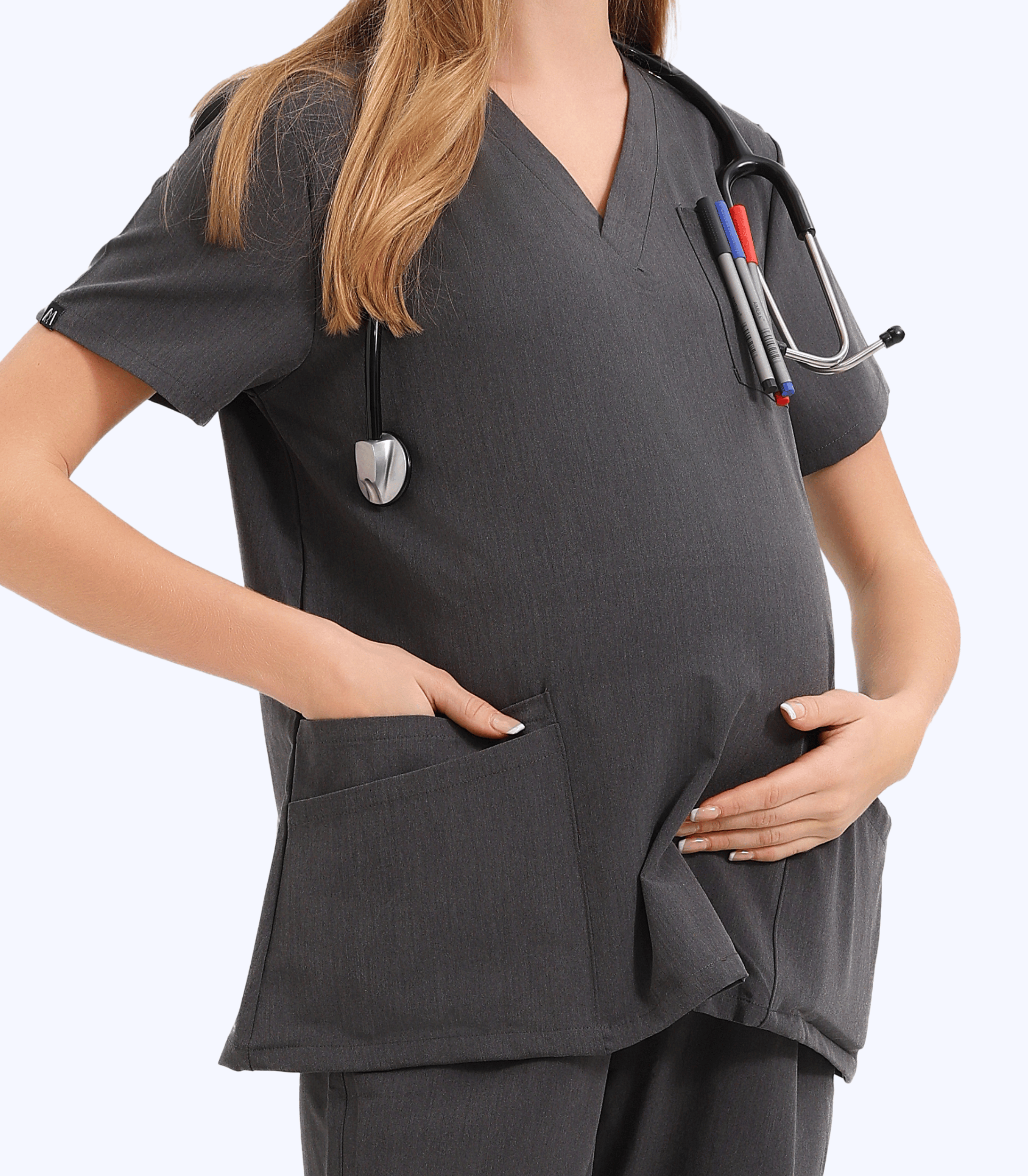 Maternity Scrubs Set – Stretchy Breathable Pregnancy Uniform