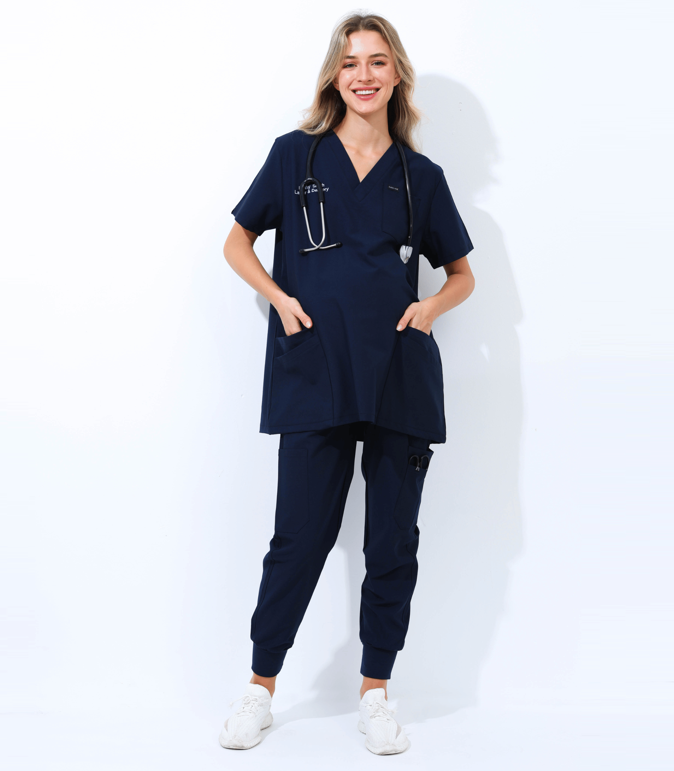 Maternity Scrubs Set – Stretchy Breathable Pregnancy Uniform