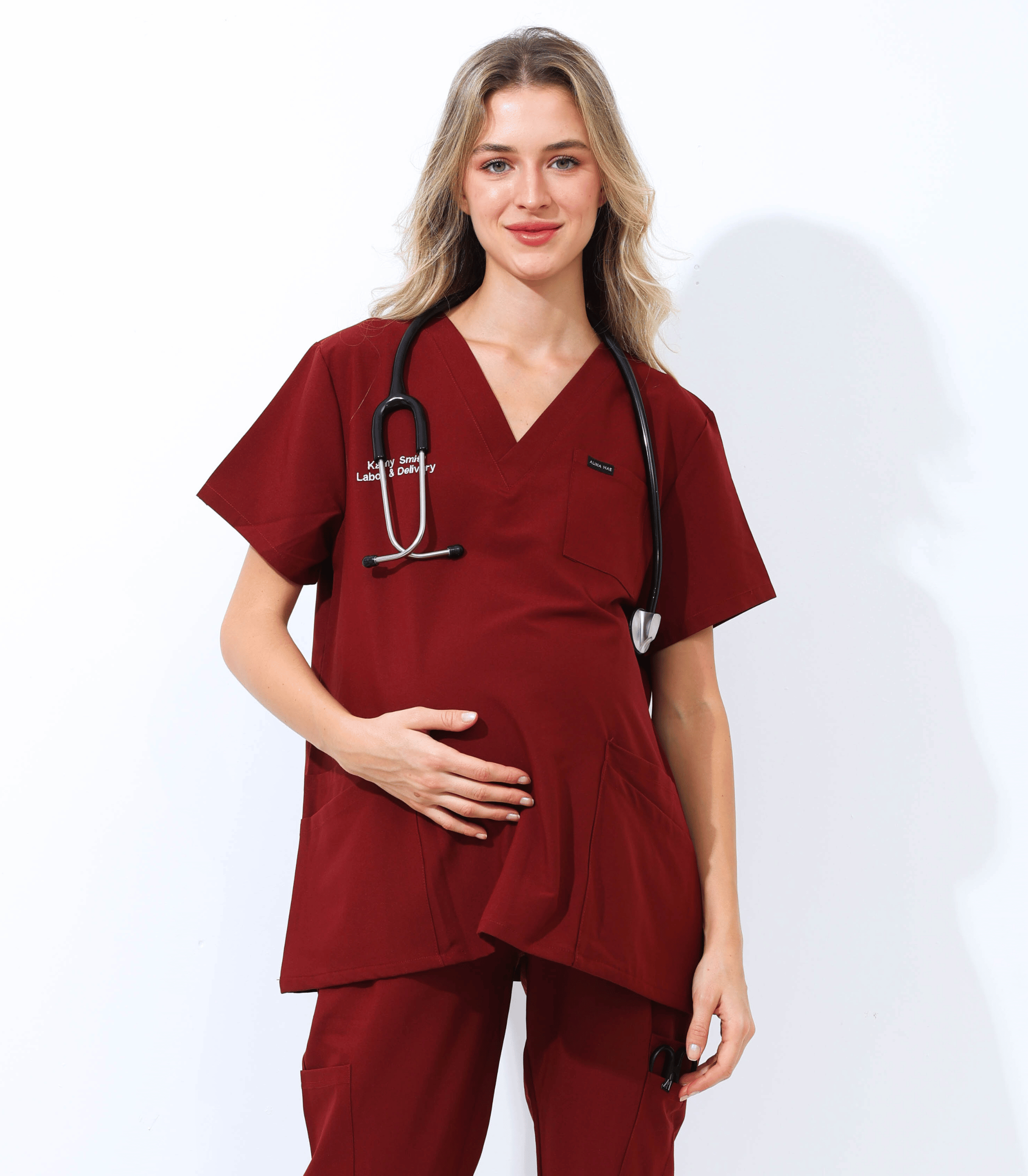 Maternity Scrubs Set – Stretchy Breathable Pregnancy Uniform