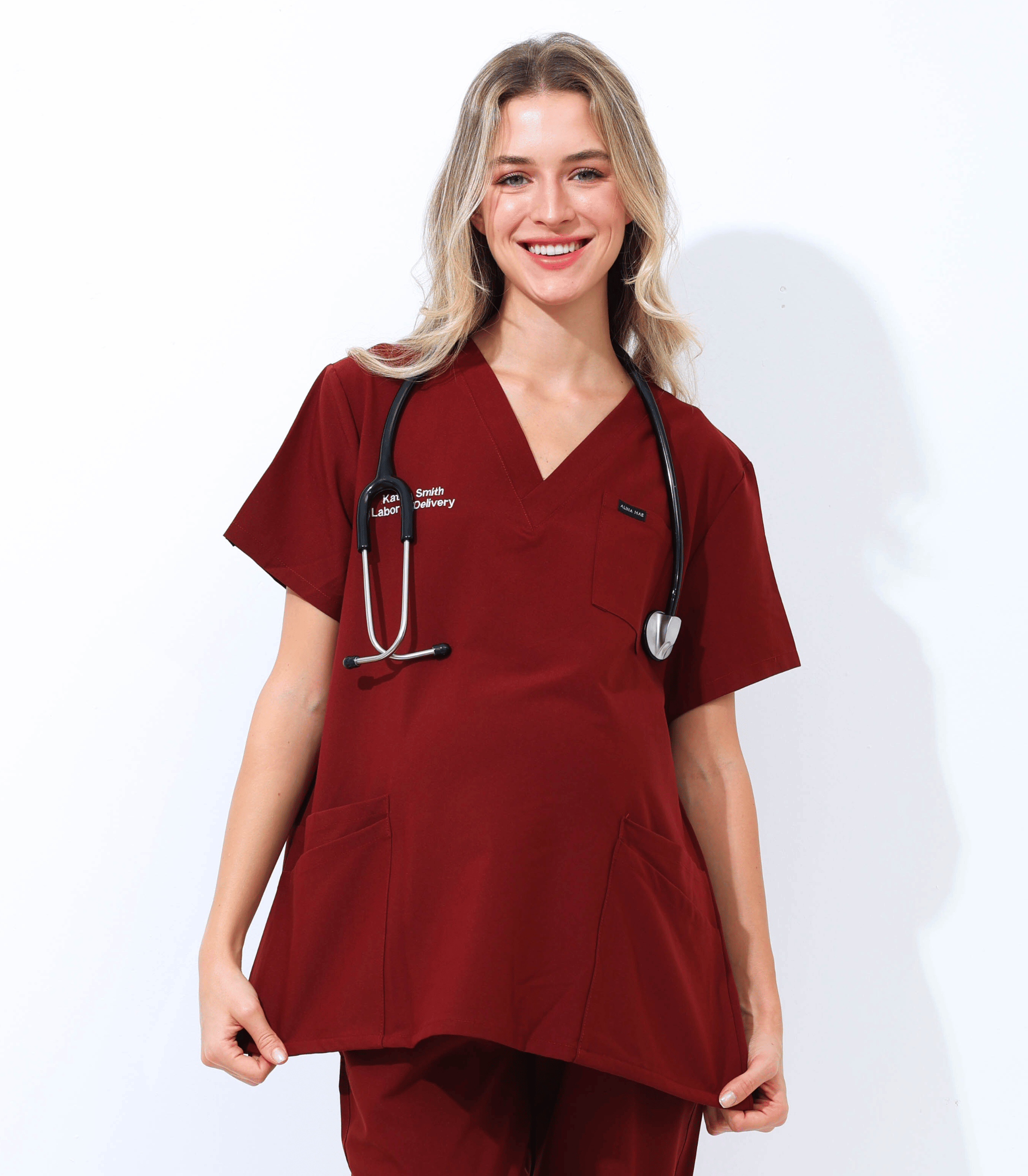 Maternity Scrubs Set – Stretchy Breathable Pregnancy Uniform