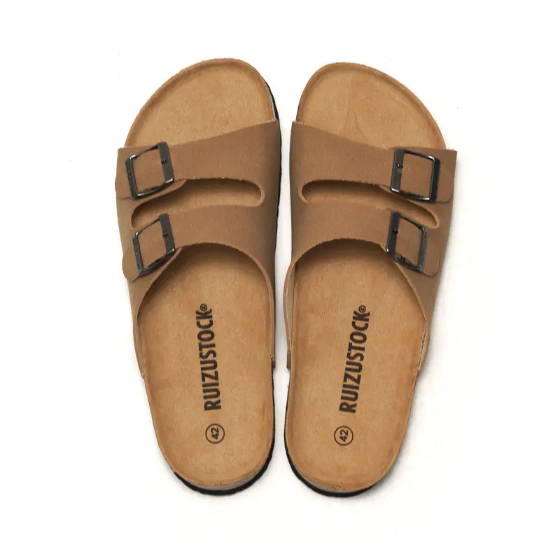 Men's & Women's Cork-Style Beach Sandals – Lightweight PU Slip-On | Sizes 35–45