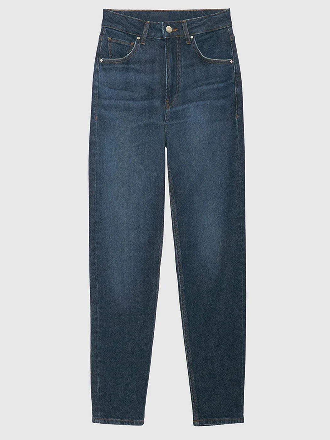 Blue jeans on a light gray background