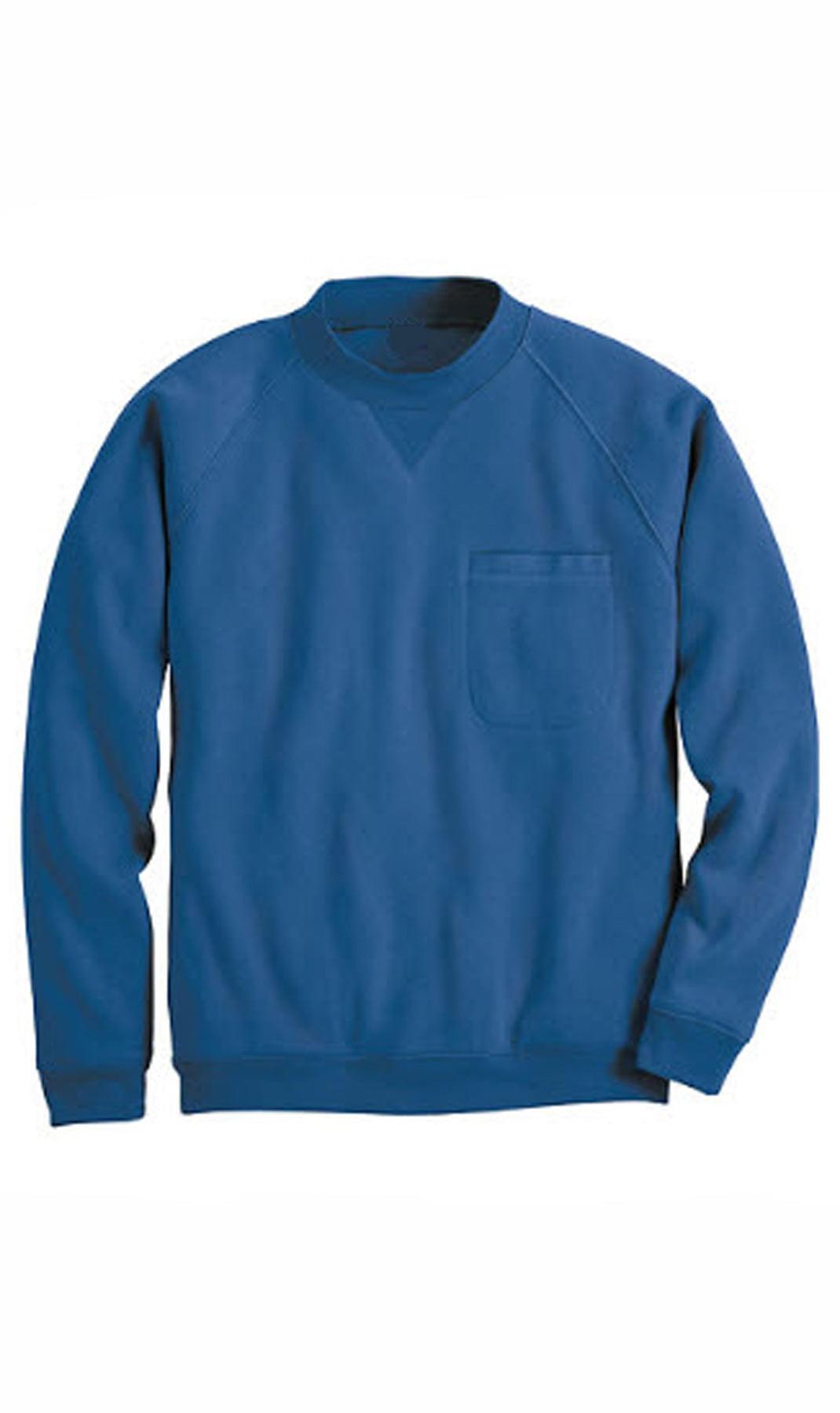 Herren 3-Taschen-Fleece-Sweatshirt mit Raglan-Nähten, Brusttasche und etikettenlosem Nacken