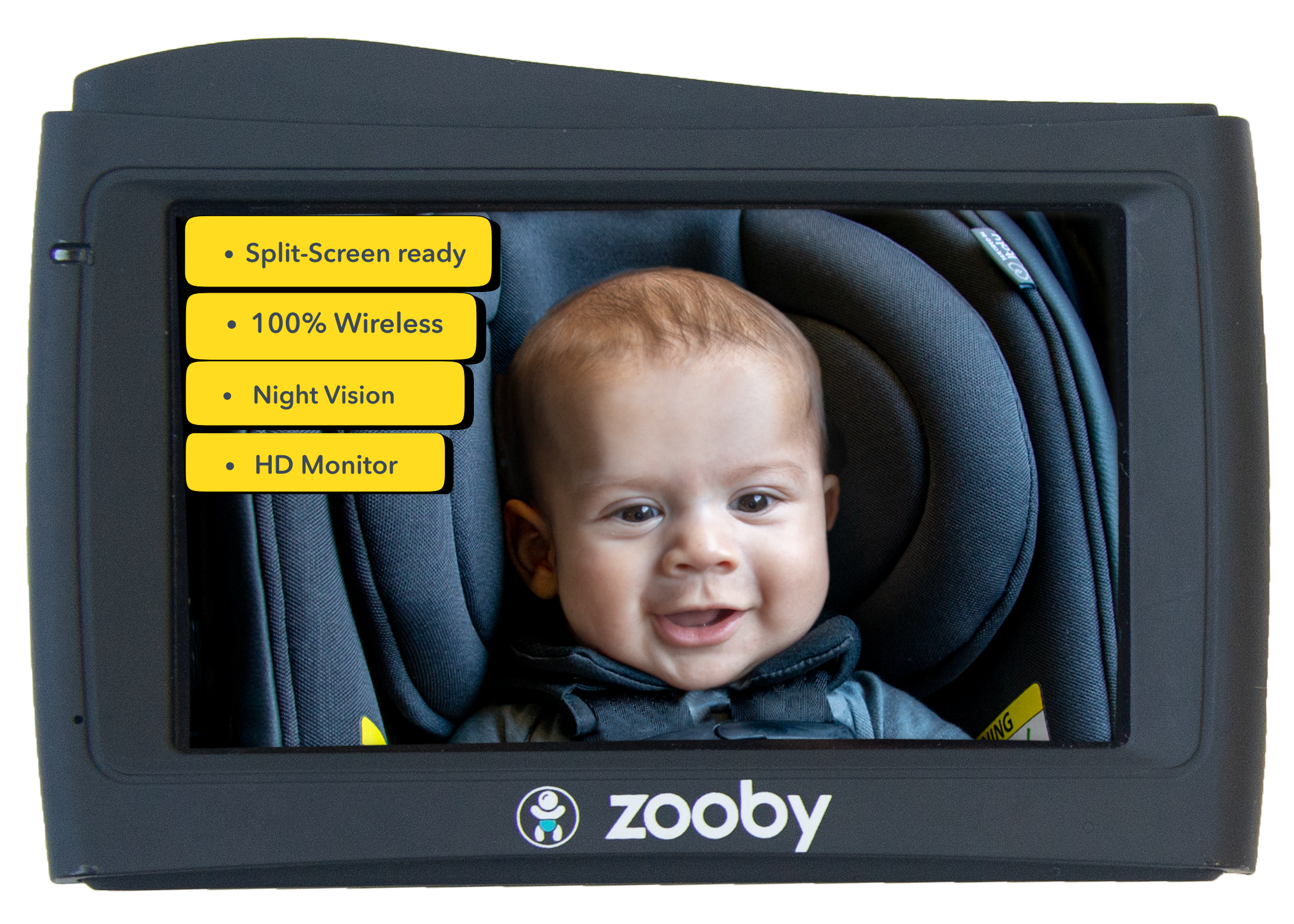 infanttech zooby® Baby Car Monitor – No WiFi Crash-Tested Camera