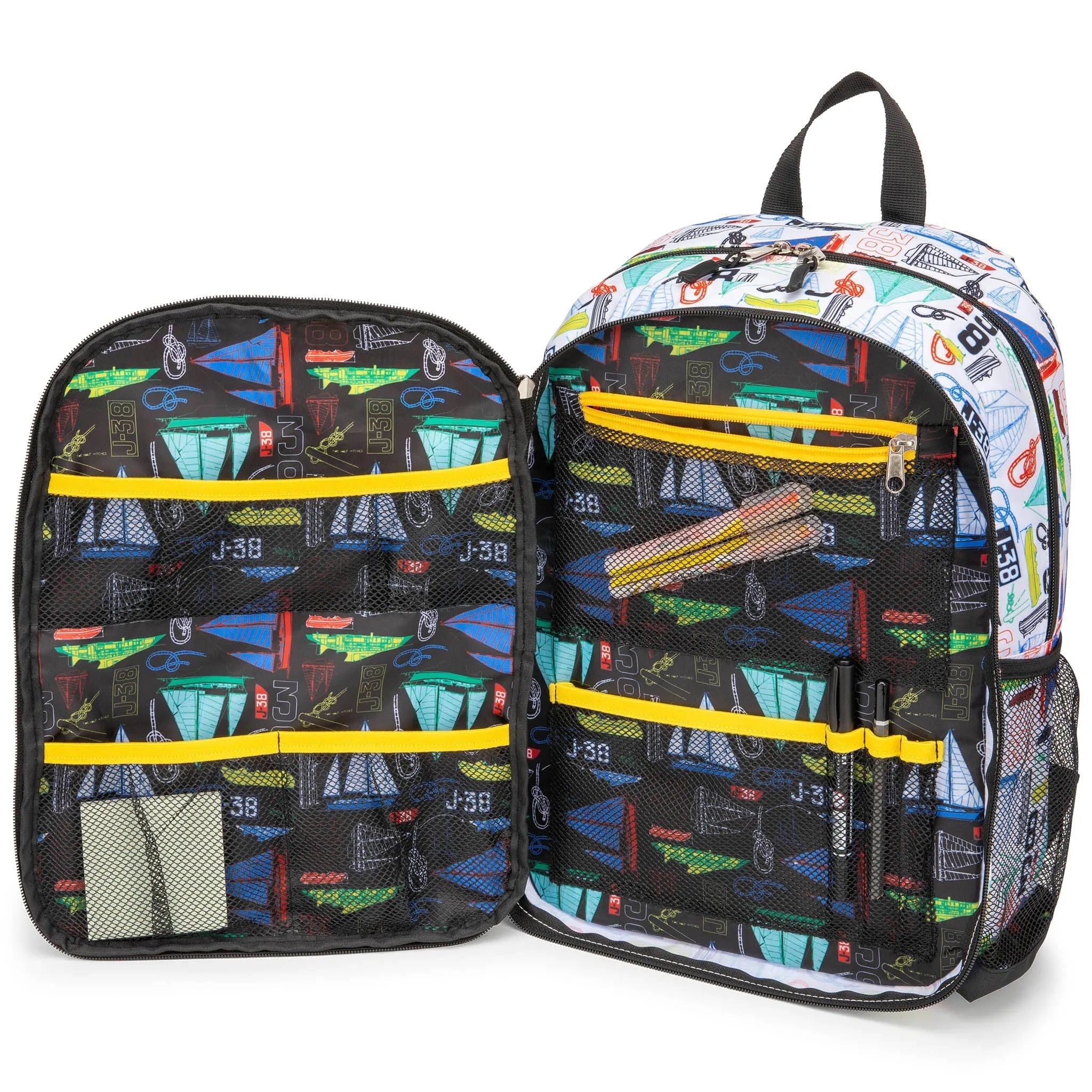 Nautica Sailboats Kids Backpack – 16" School Bag with Laptop Slot