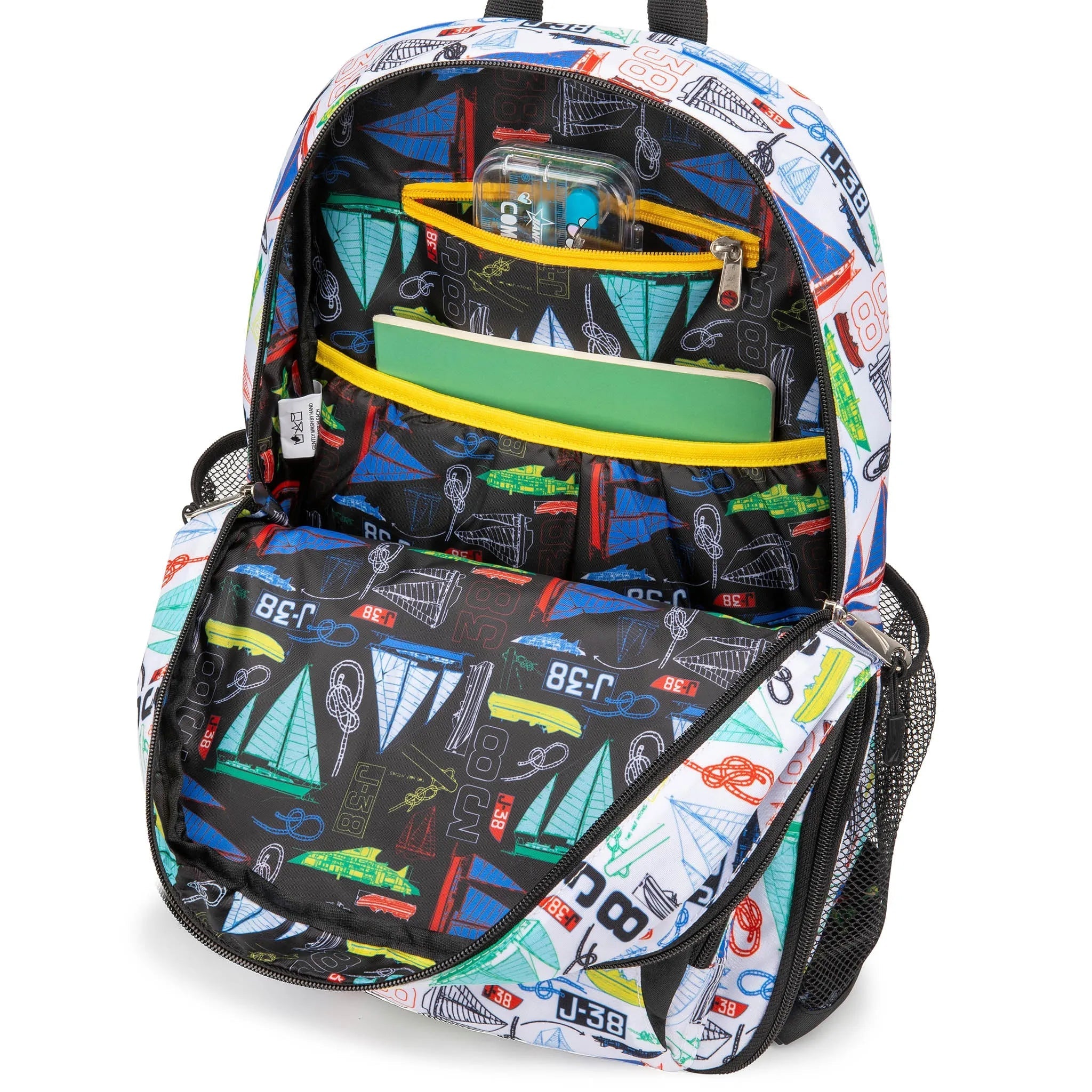 Nautica Sailboats Kids Backpack – 16" School Bag with Laptop Slot