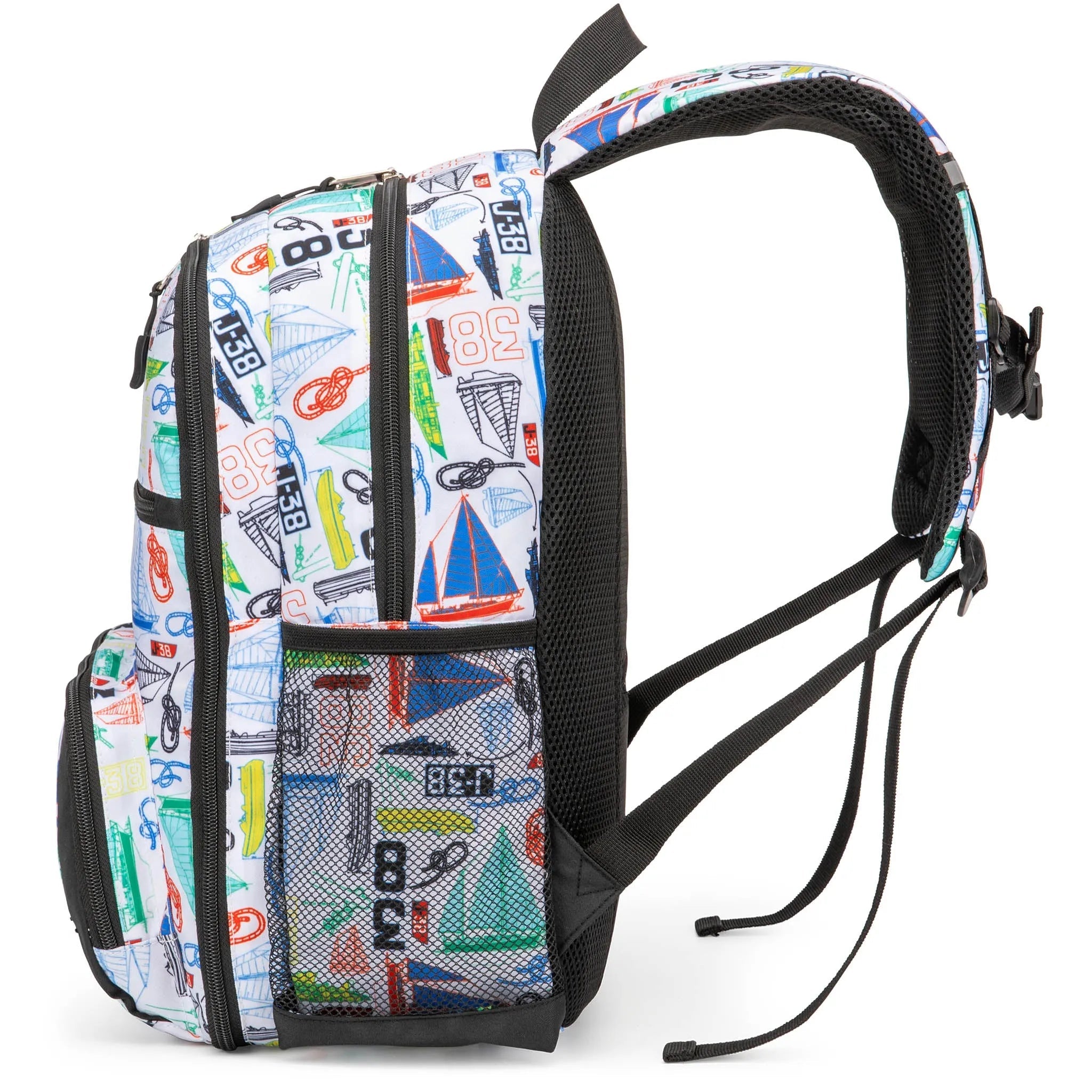 Nautica Sailboats Kids Backpack – 16" School Bag with Laptop Slot