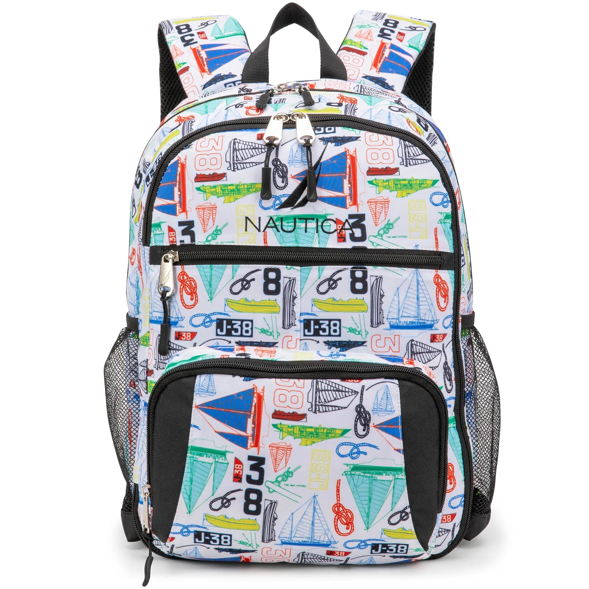 Nautica Sailboats Kids Backpack – 16" School Bag with Laptop Slot