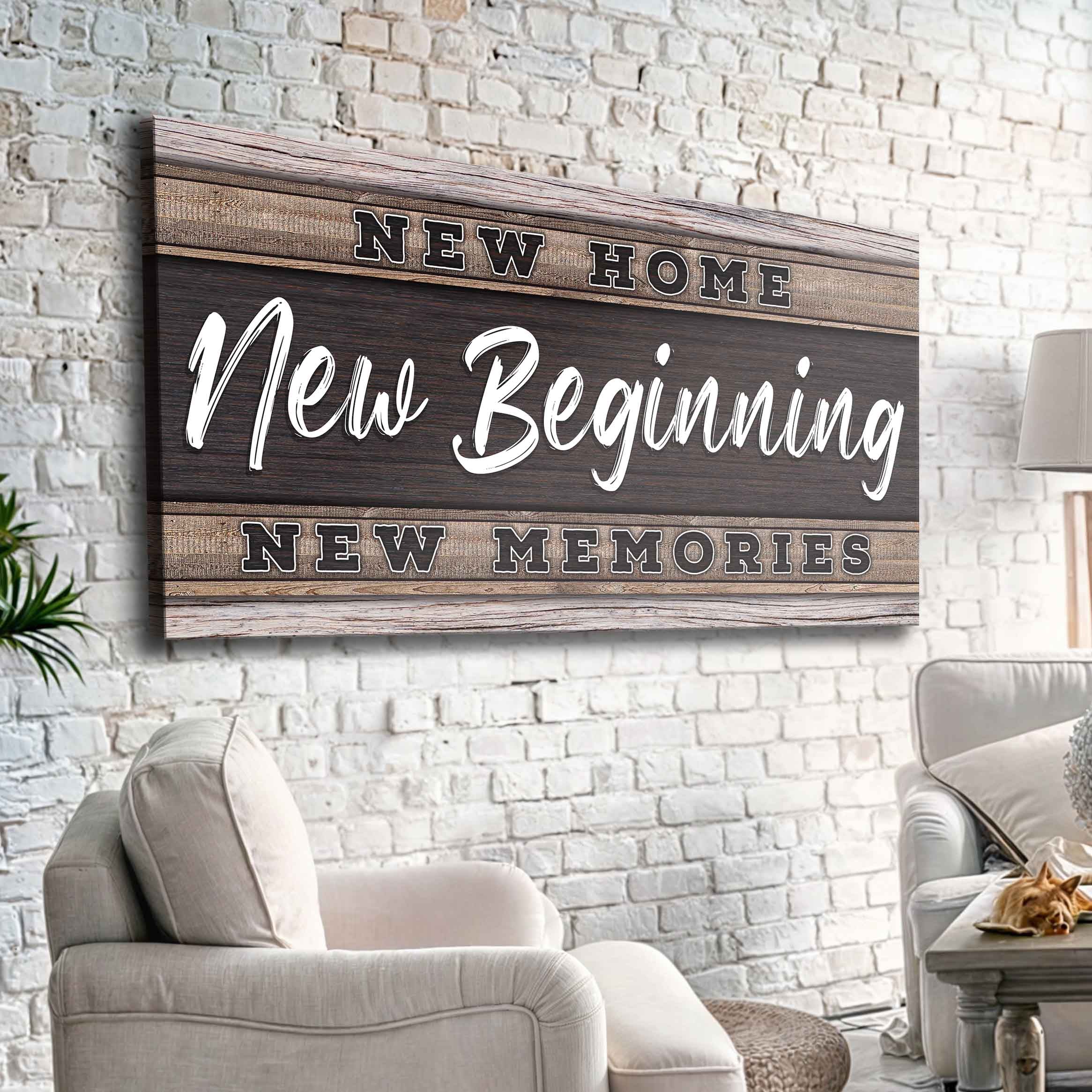 "New Home, New Beginning" Canvas Wall Art | Handcrafted | 3 Sizes | Ready to Hang