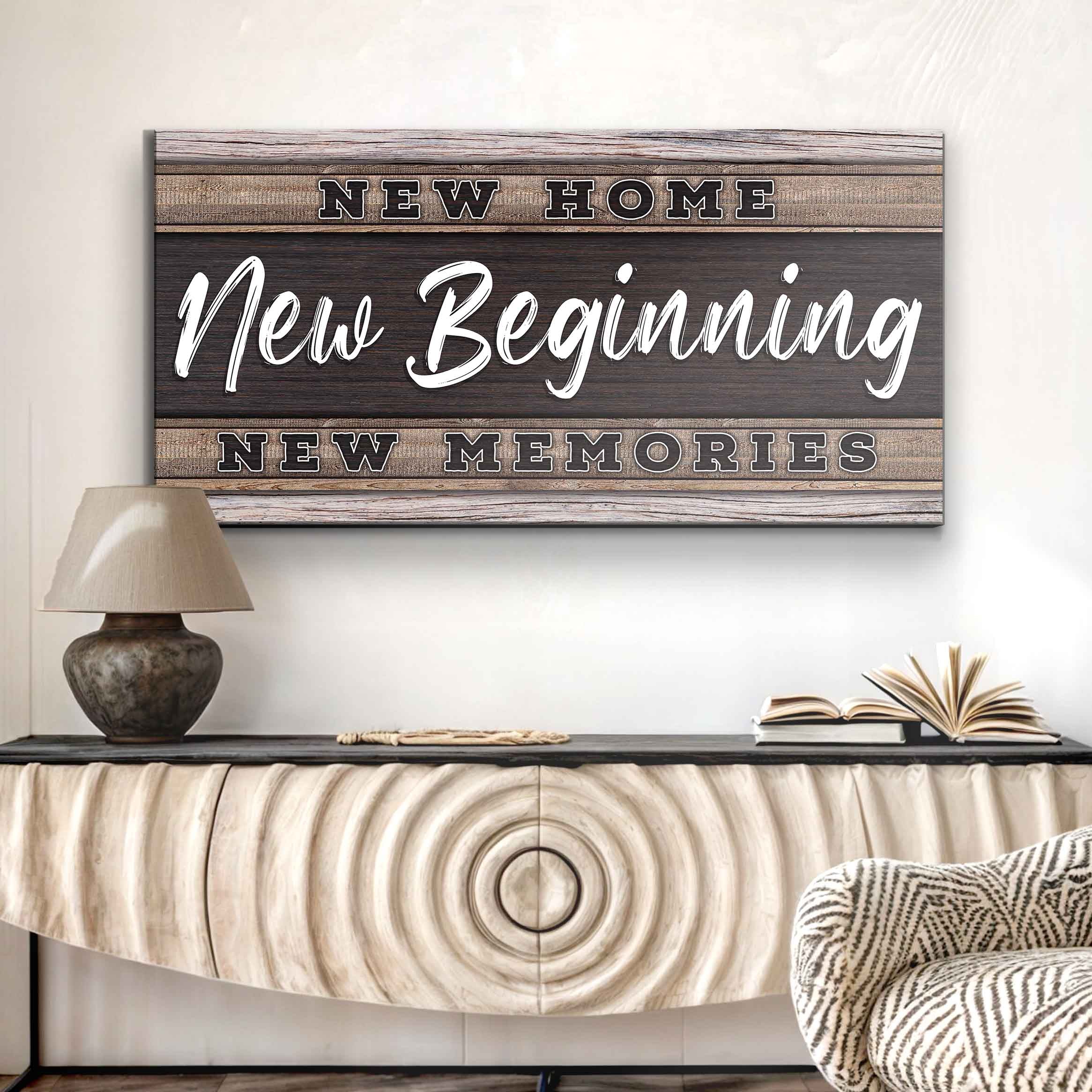 "New Home, New Beginning" Canvas Wall Art | Handcrafted | 3 Sizes | Ready to Hang