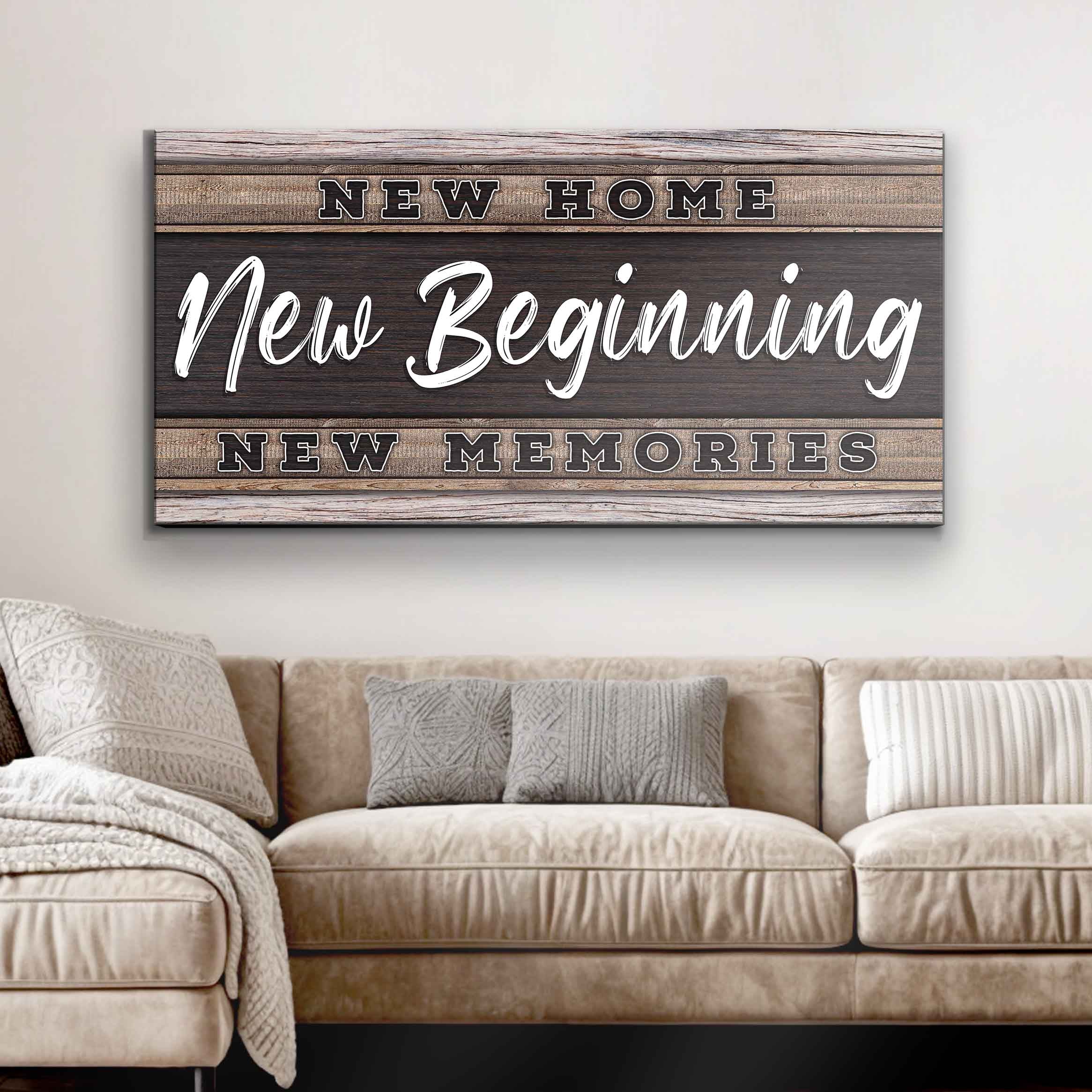 "New Home, New Beginning" Canvas Wall Art | Handcrafted | 3 Sizes | Ready to Hang