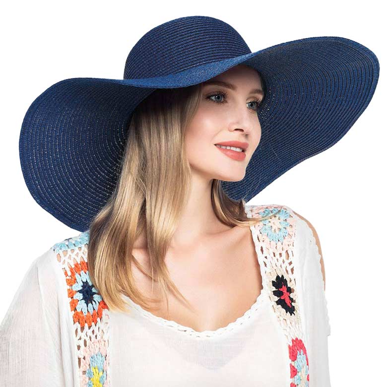 Solid Floppy Straw Sun Hat – Wide Brim, UV Protection, Packable & Crushable