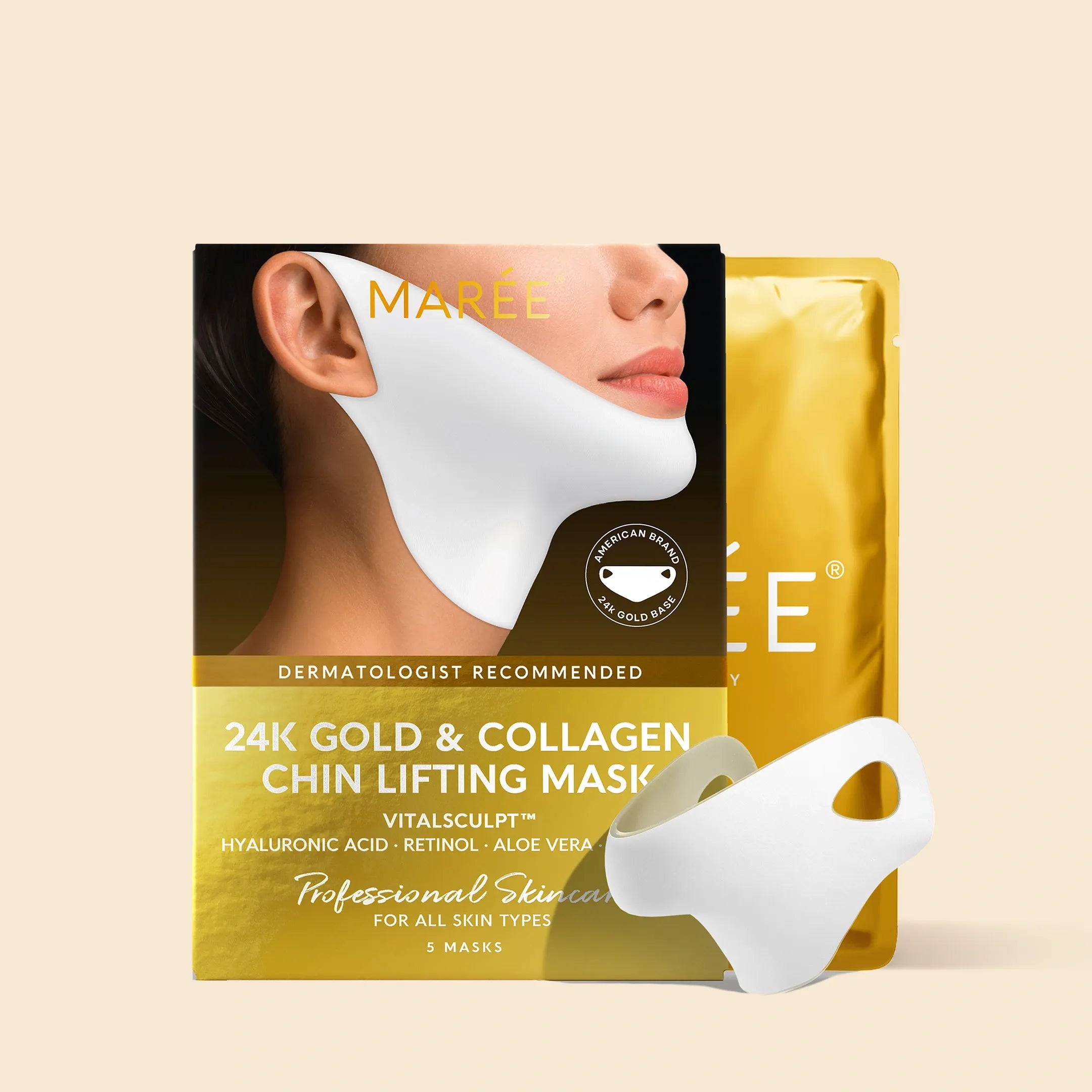 24K Gold V-Line Lifting Mask | Jawline Sculpting, Hydrating & Firming