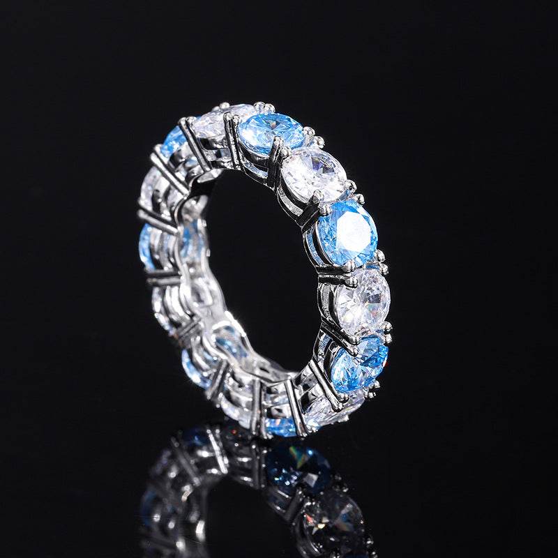 S925 Sterling Silver CZ Band Ring | Retro Geometric, 4 Colors
