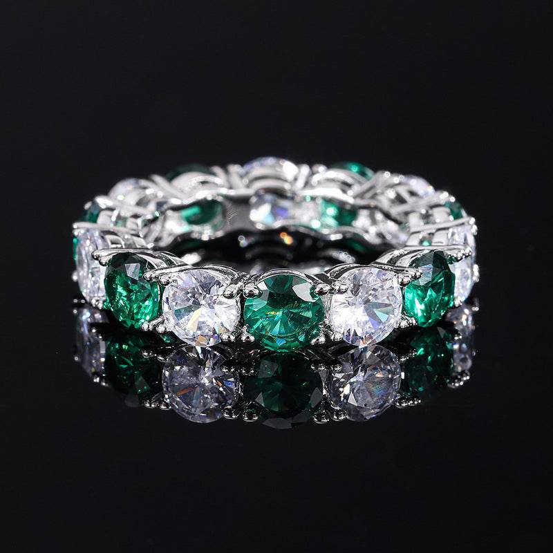 S925 Sterling Silver CZ Band Ring | Retro Geometric, 4 Colors