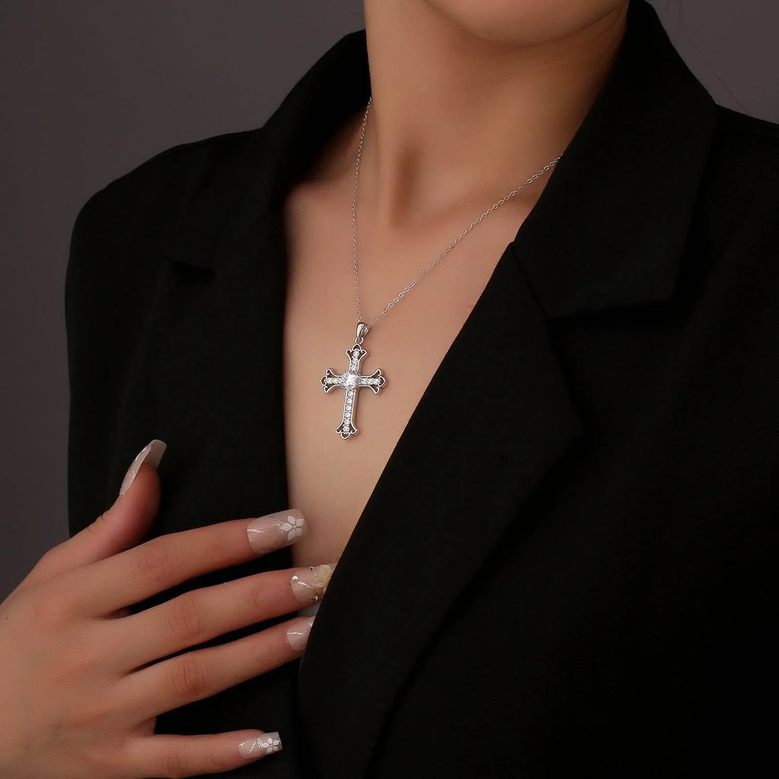 Moissanit-Kreuzkette – S925 Sterlingsilber | VVS1 D Farbe | GRA-zertifiziert
