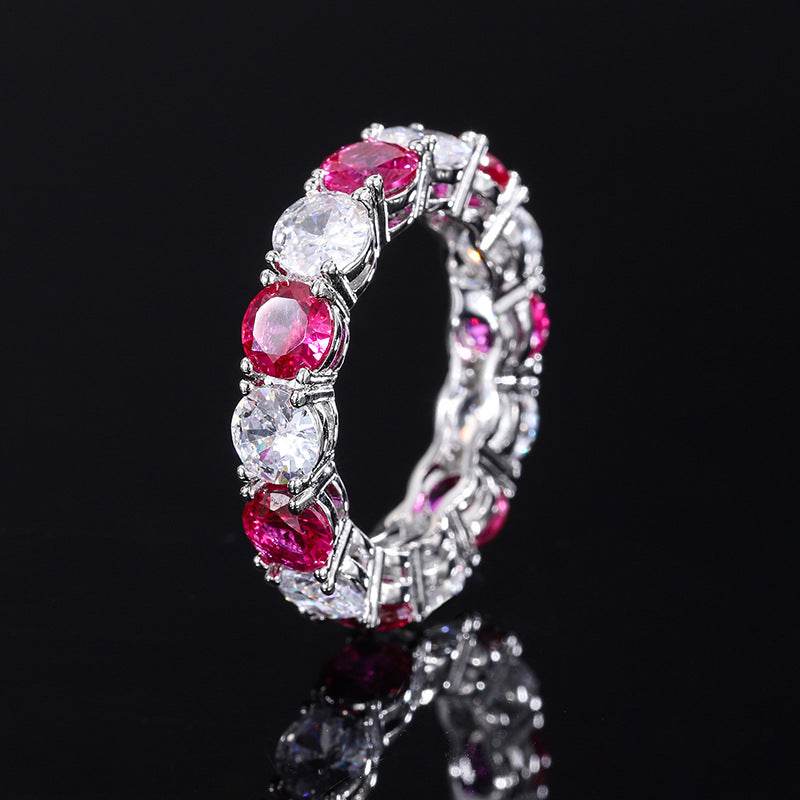 S925 Sterling Silver CZ Band Ring | Retro Geometric, 4 Colors