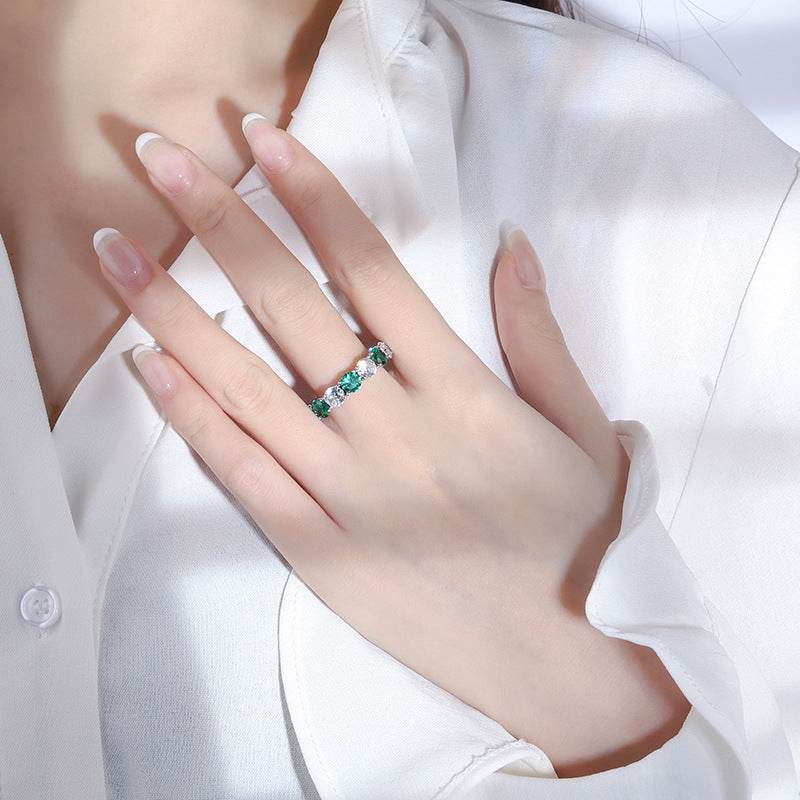 S925 Sterling Silver CZ Band Ring | Retro Geometric, 4 Colors