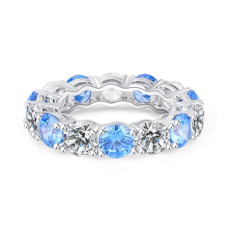 S925 Sterling Silver CZ Band Ring | Retro Geometric, 4 Colors