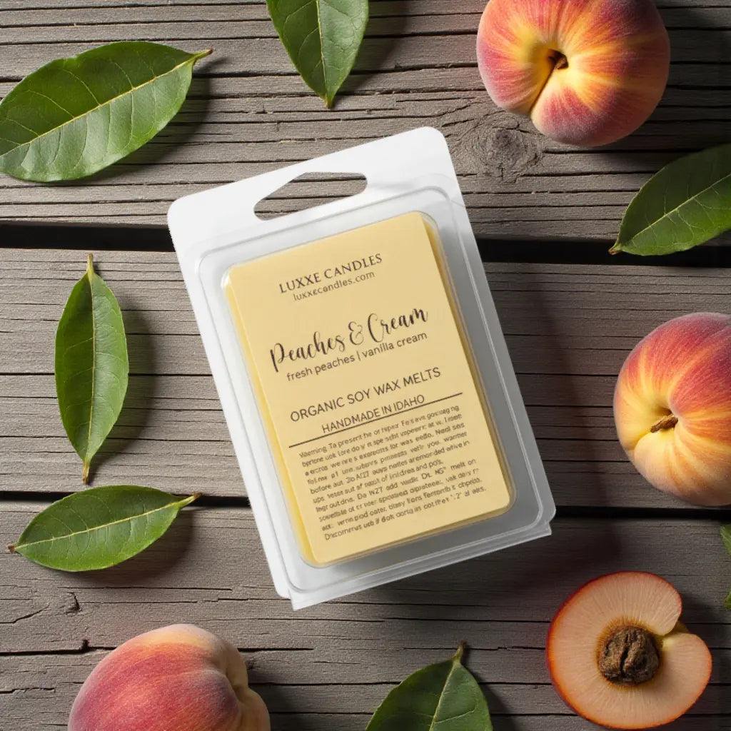 Peaches & Cream Soy Candle – Hand-Poured Organic Soy Wax