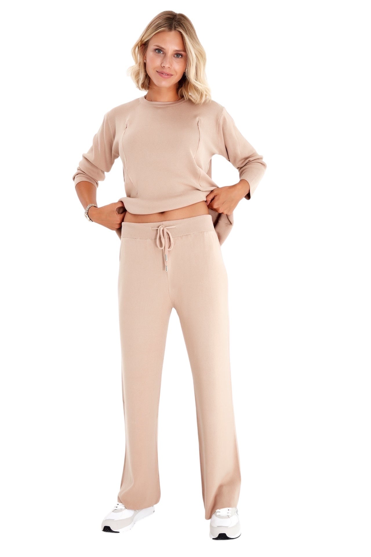 Maternity & Nursing Coordinated Set – Dual Zip Silky Viscose