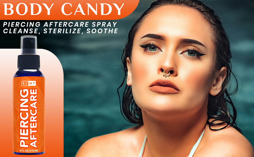 Body Candy Piercing-Pflege Salzwasserspray | Natürlich, 120 ml | Hergestellt in den USA