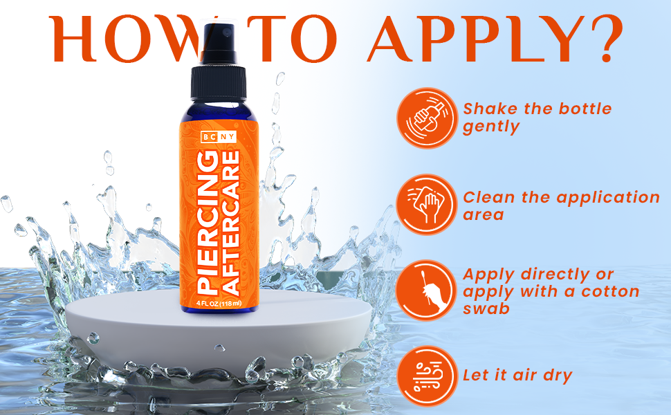 Body Candy Piercing-Pflege Salzwasserspray | Natürlich, 120 ml | Hergestellt in den USA