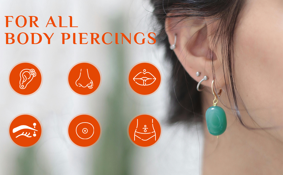 Body Candy Piercing-Pflege Salzwasserspray | Natürlich, 120 ml | Hergestellt in den USA