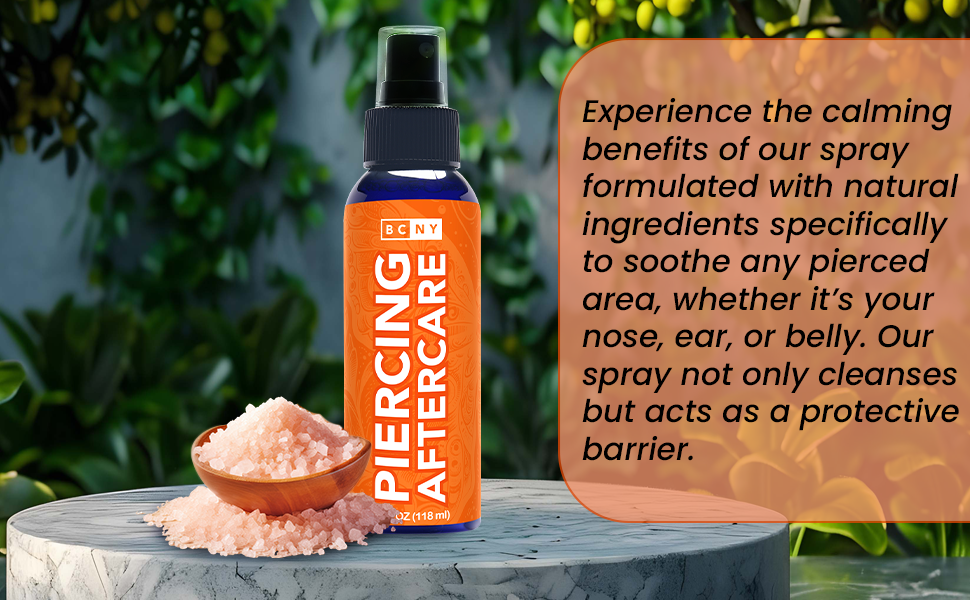 Body Candy Piercing-Pflege Salzwasserspray | Natürlich, 120 ml | Hergestellt in den USA